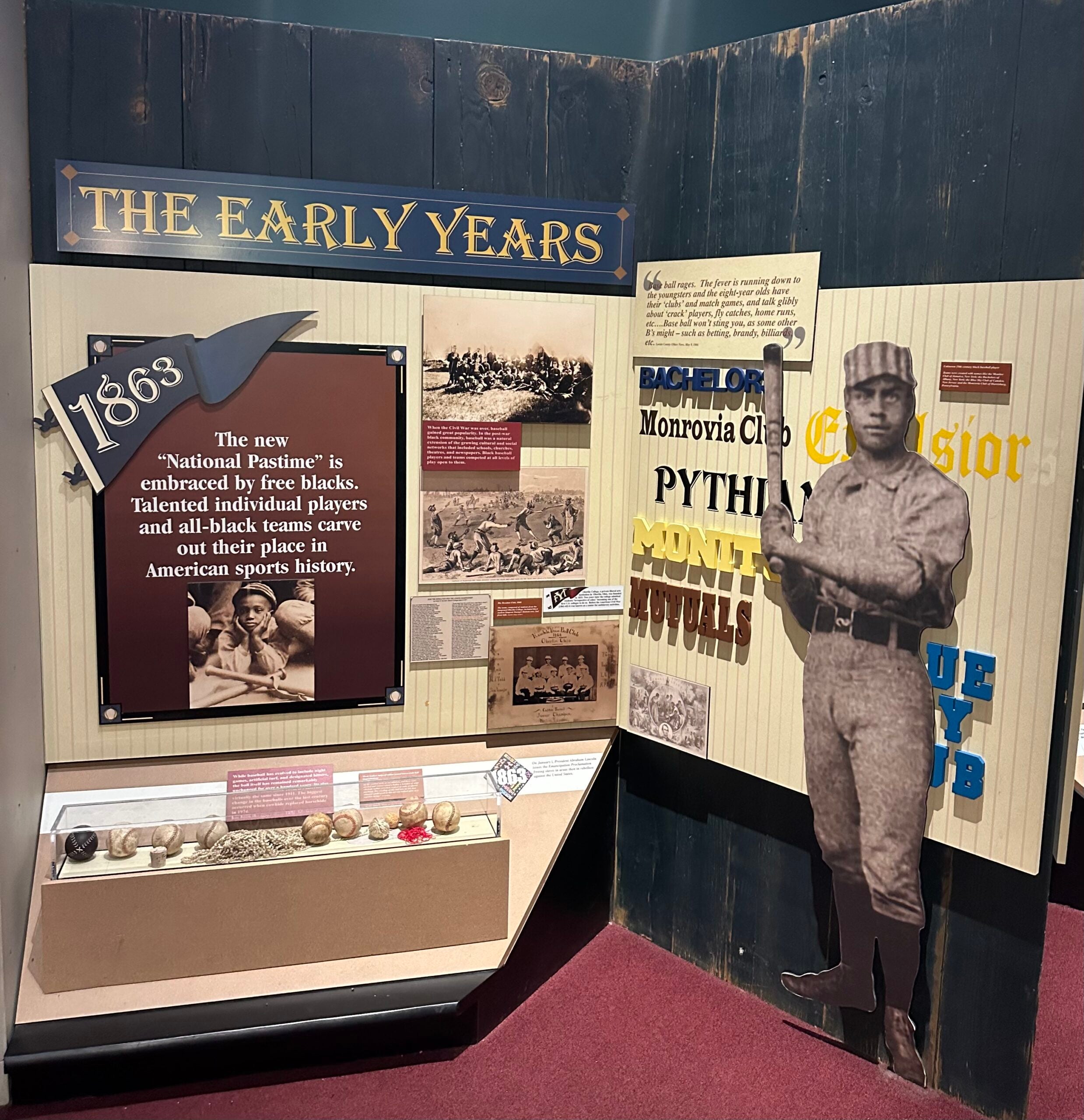 The Early Years exhibit at the Negro Leagues Baseball Hall of Fame. 