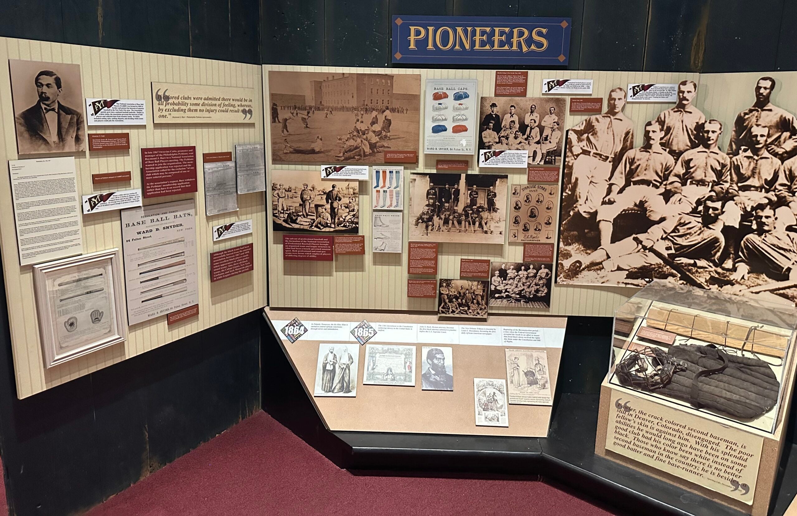 The Pioneers exhibit at the Negro Leagues Baseball Museum. 