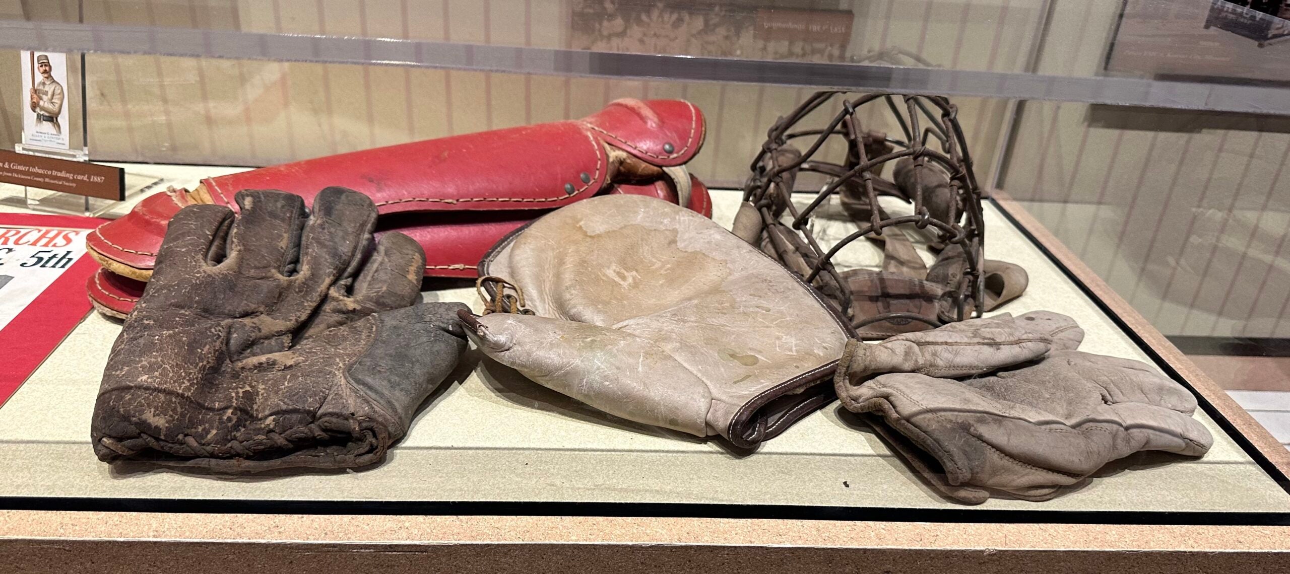 Vintage baseball equipment from the early years of the Negro Leagues. 