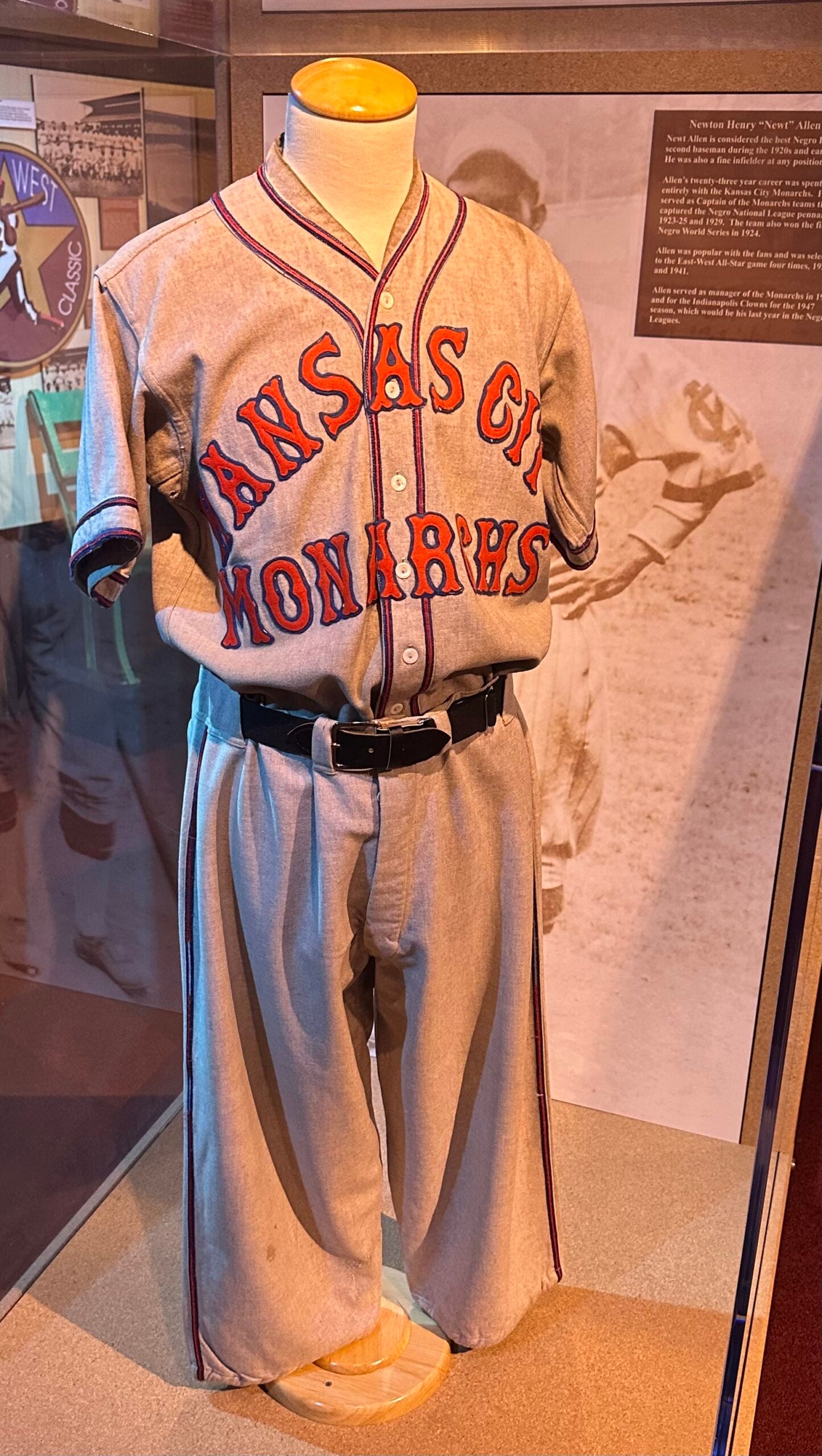 Kansas City Monarchs jersey at the Negro Leagues Baseball Museum. 