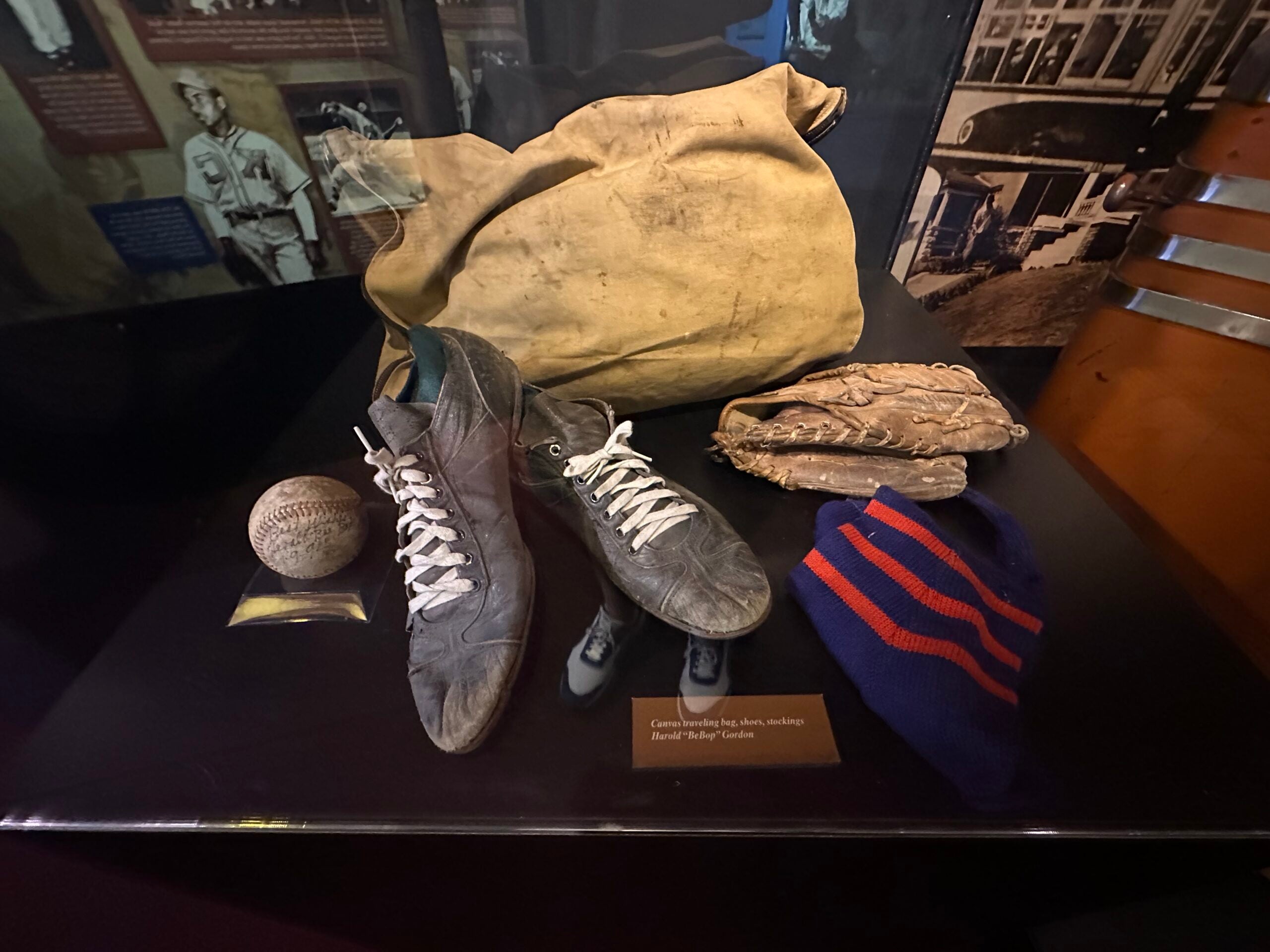 Baseball memorabilia at the Negro Leagues Baseball Musem. 