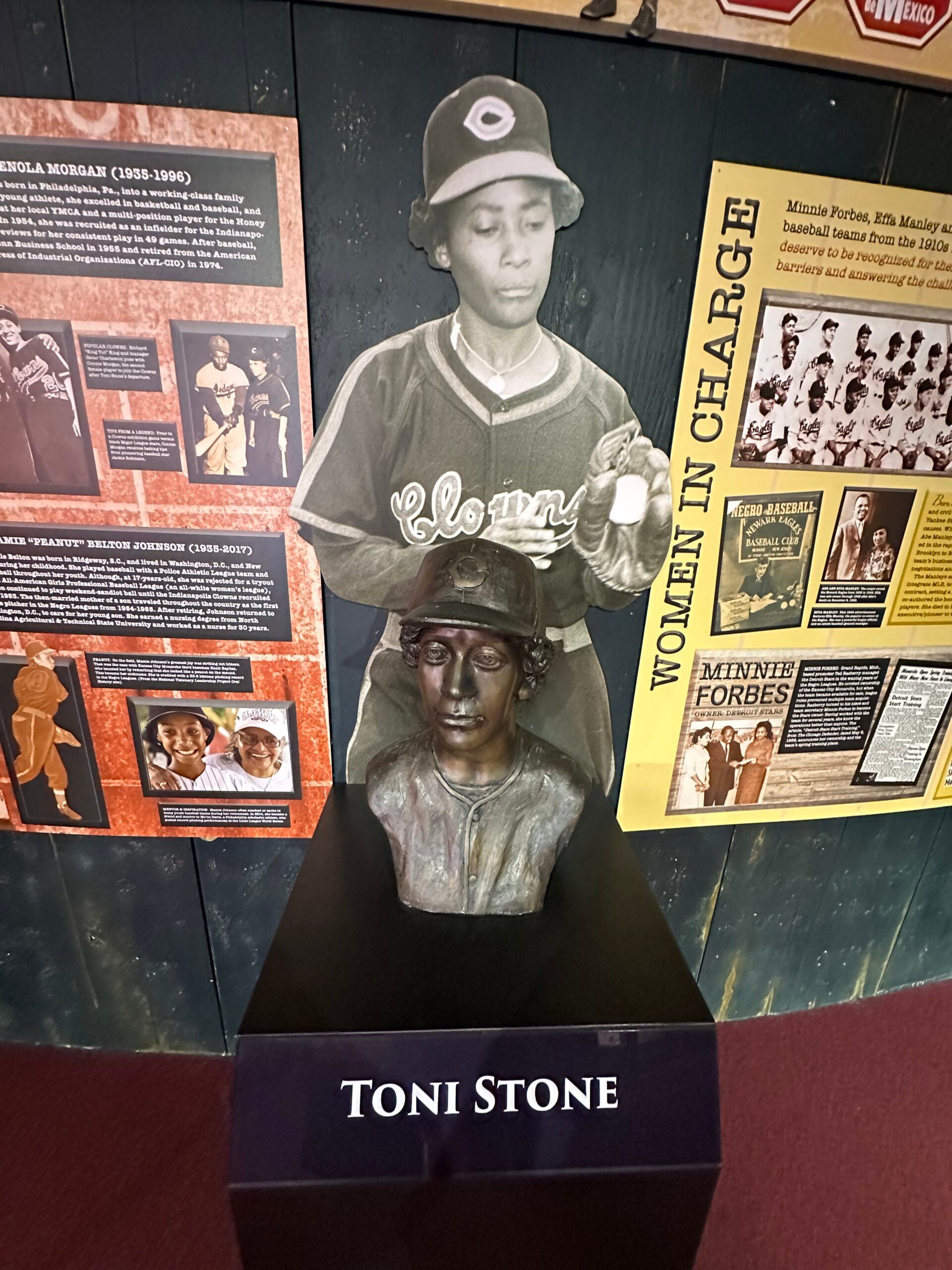 Toni Stone exhibit at the Negro Leagues Baseball Museum. 