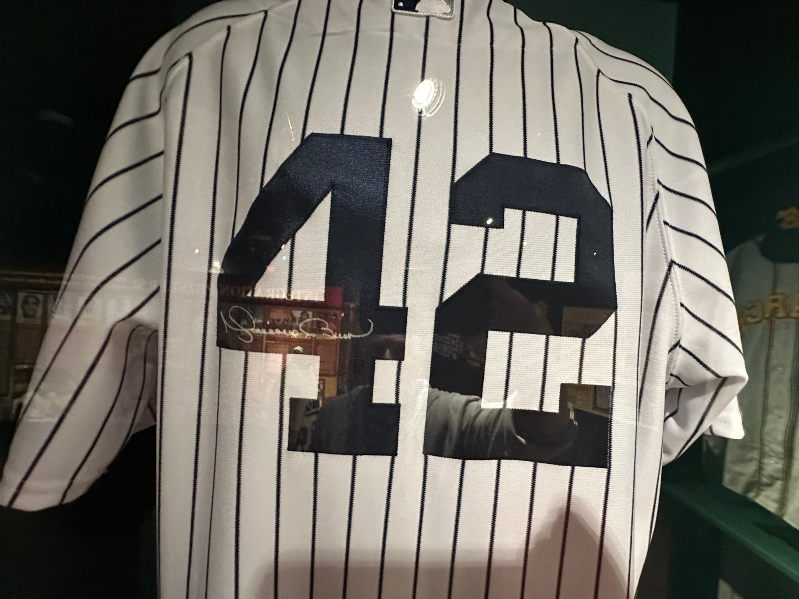Signed Mariano Rivera jersey at the Negro Leagues Baseball Museum. 