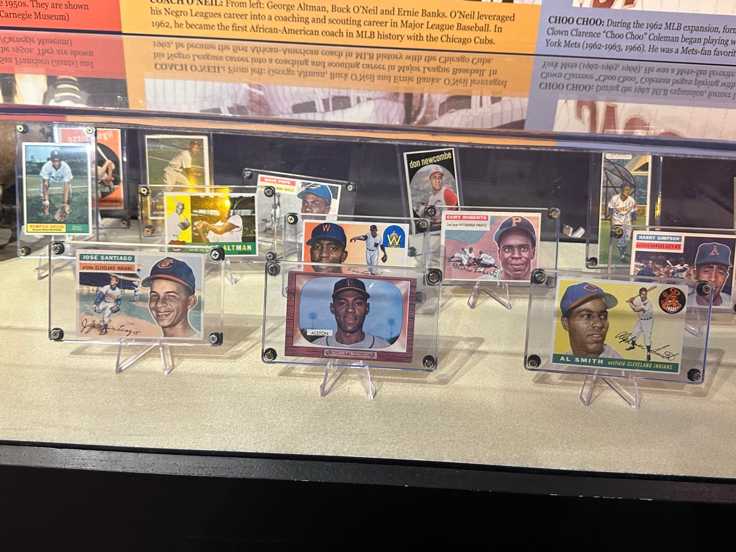 Baseball cards of such Negro Leagues stars as Don Newcombe, Ozzie Virgil, George Altman, Curt Roberts, and more.