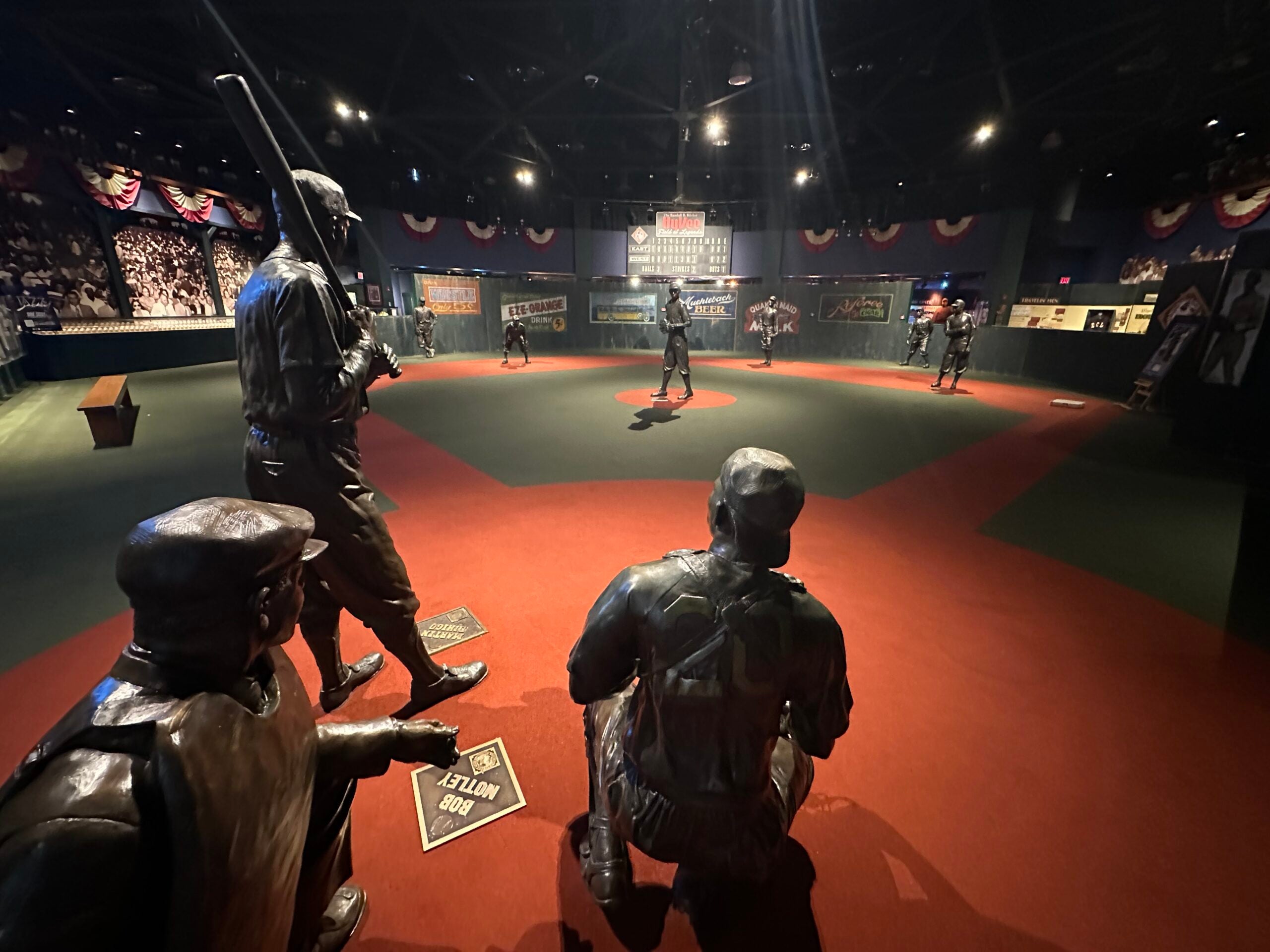 The Field of Legends features statues of Negro Leagues legends stationed at their positions.  
