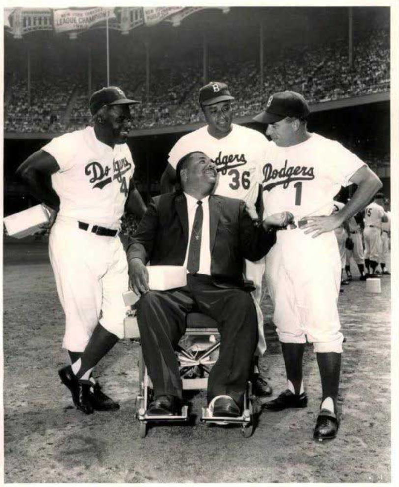 Jackie Robinson at a 1965 Old Timers Game.