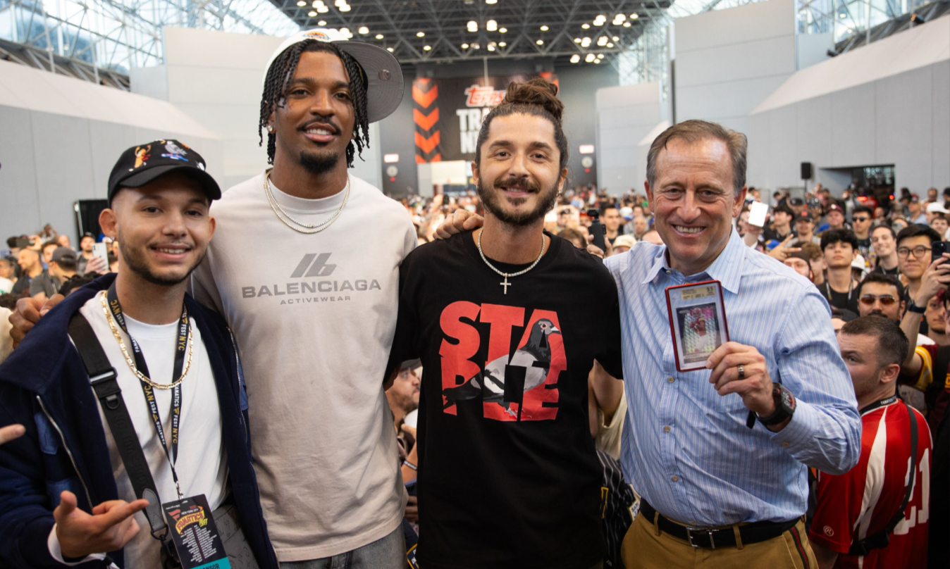 Jayden Daniels and Washington Commanders owner Josh Harris with fans at Fanatics Fest NYC. 