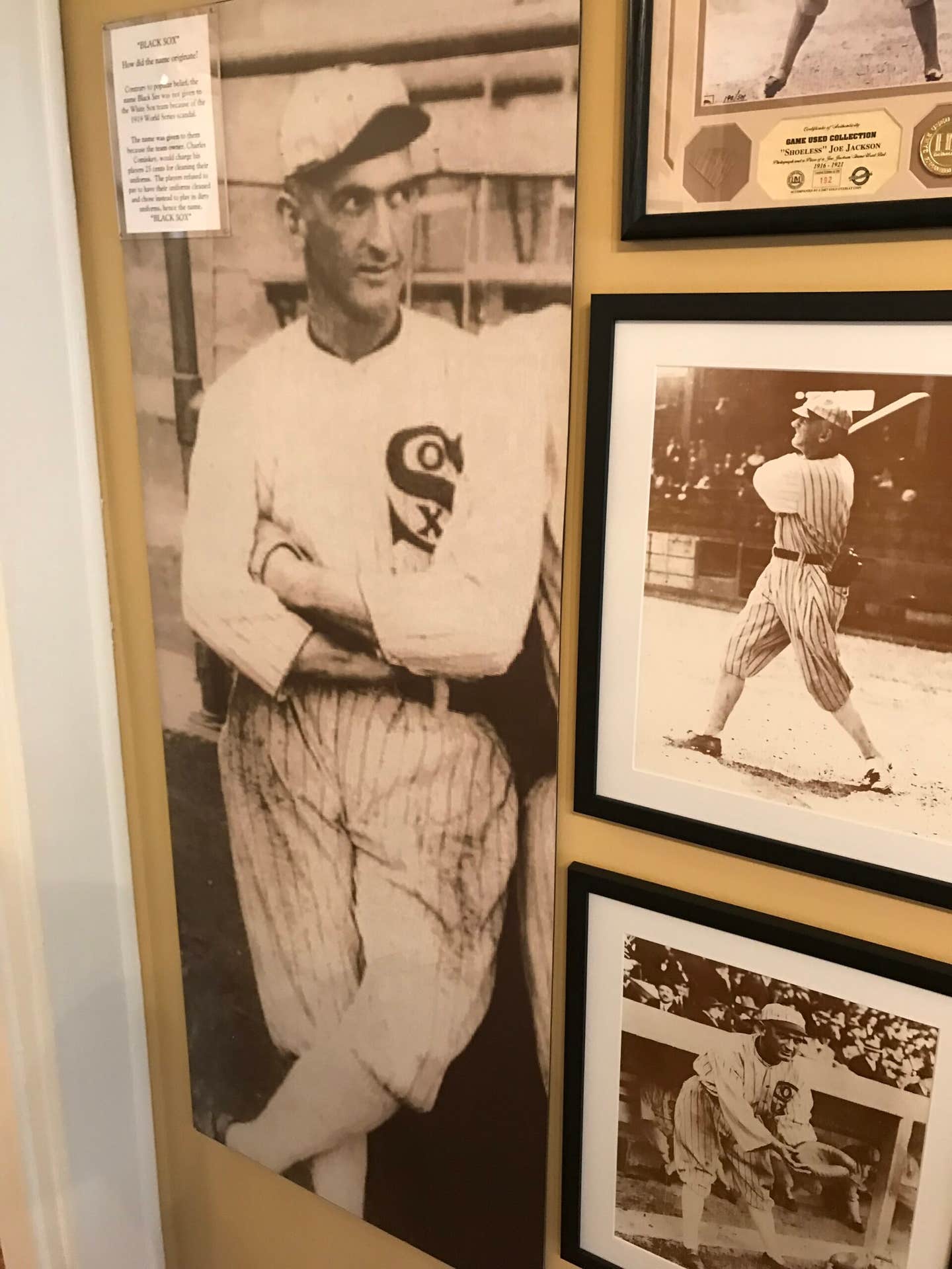 Shoeless Joe Jackson display at the Shoeless Joe Jackson Museum and Library in Greenville, S.C.