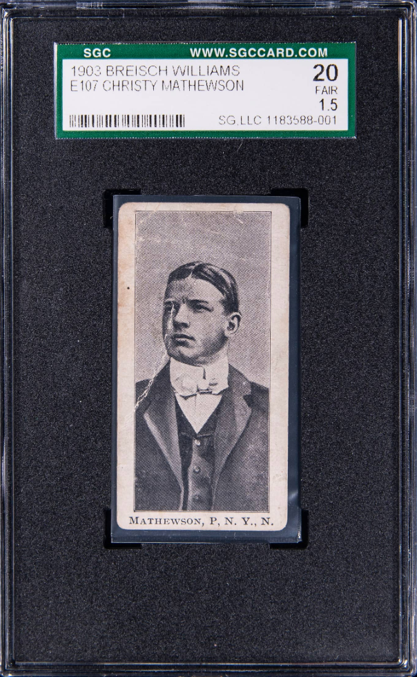 1903 Breisch Williams E107 Christy Mathewson card. 