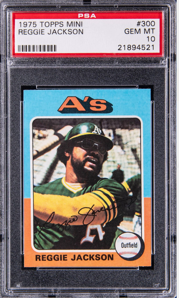 1975 Topps Mini Reggie Jackson card. 