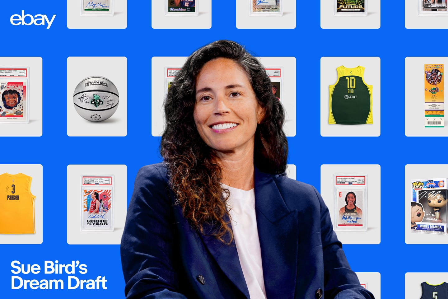 Basketball legend Sue Bird and her “Dream Draft” of WNBA cards and collectibles.