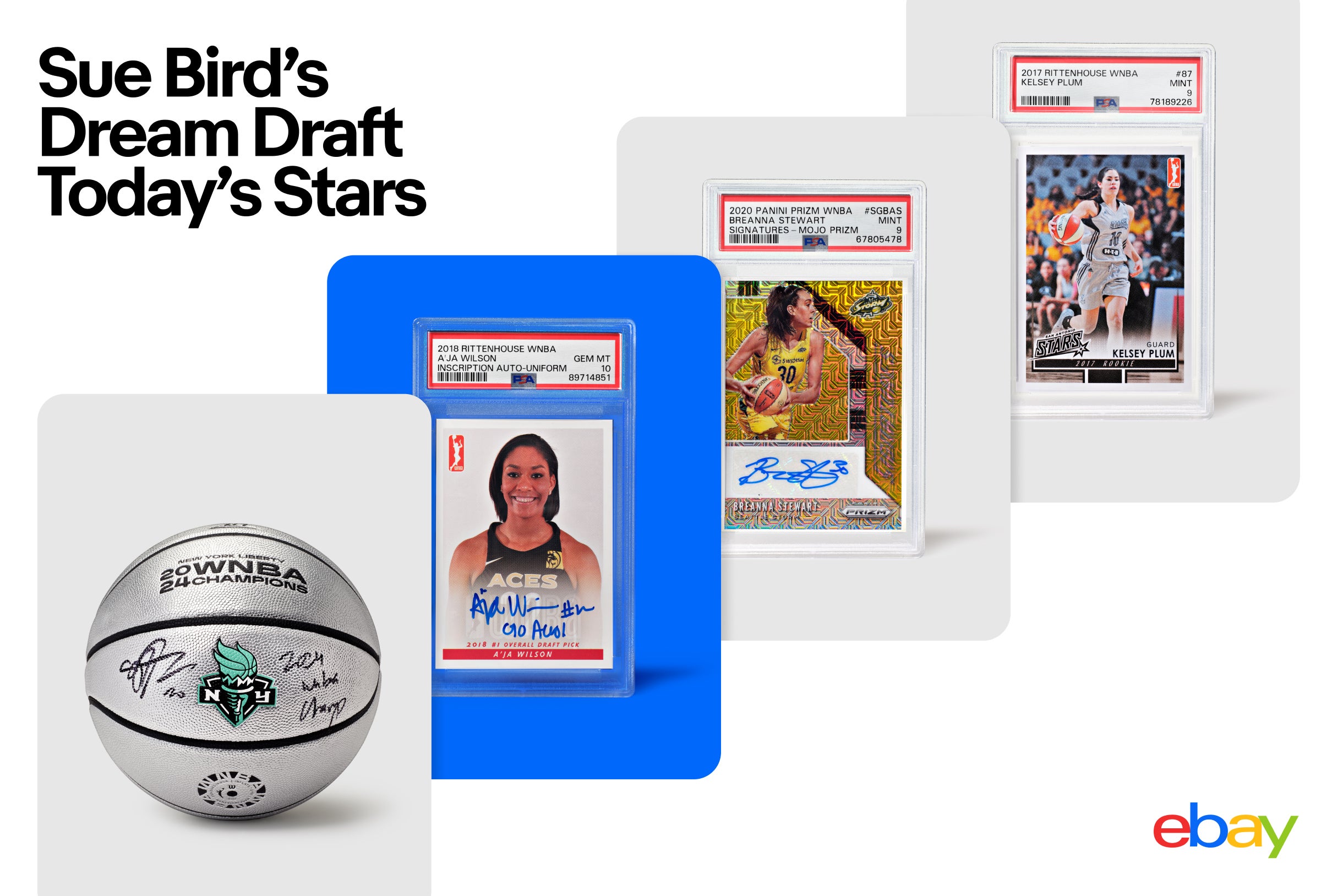 Cards and memorabilia from Sue Bird's Dream Draft on eBay. 