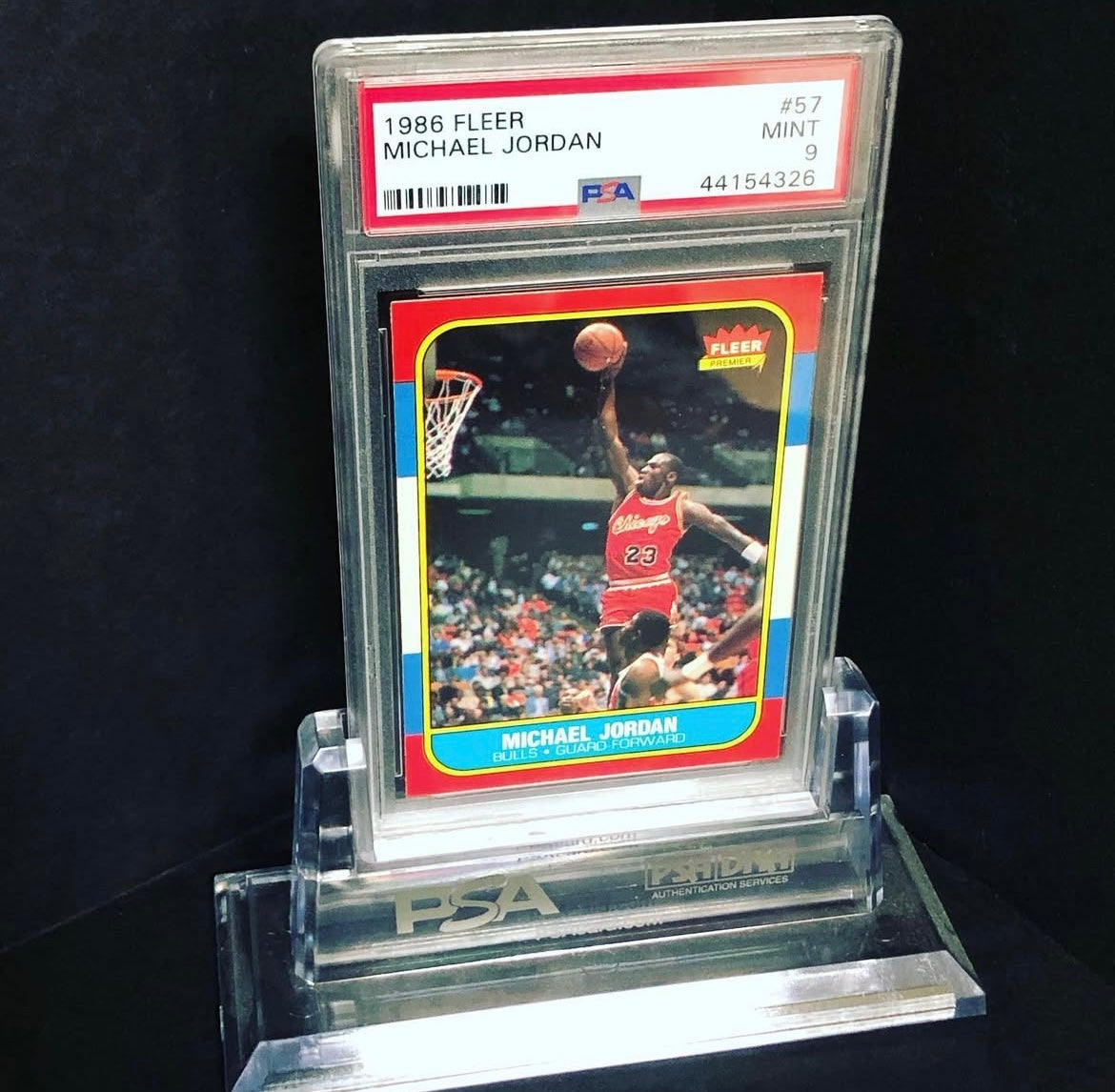 Jason Koonce's 1986 Fleer Michael Jordan rookie card. 