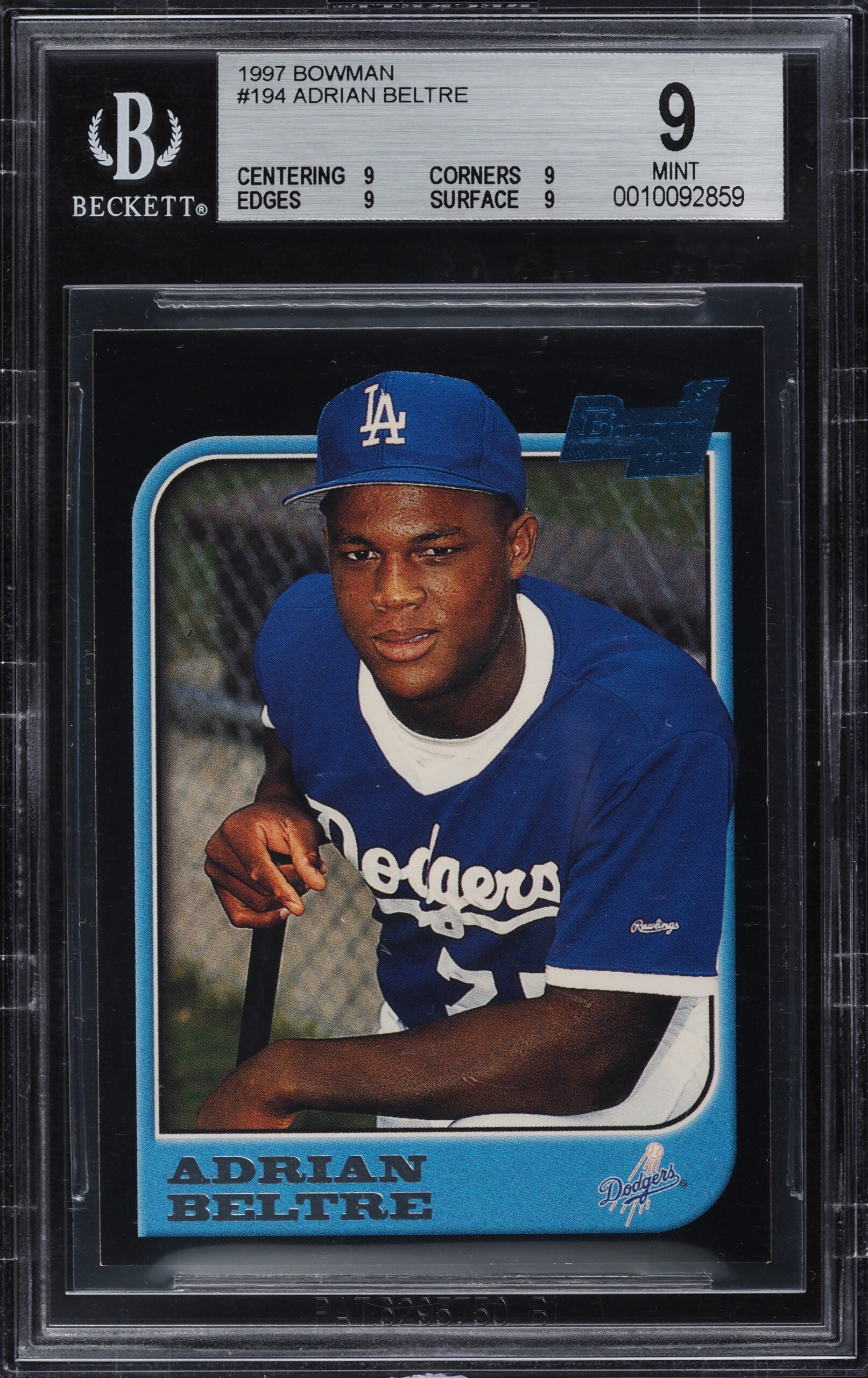 1997 Bowman Adrian Beltre rookie card. 