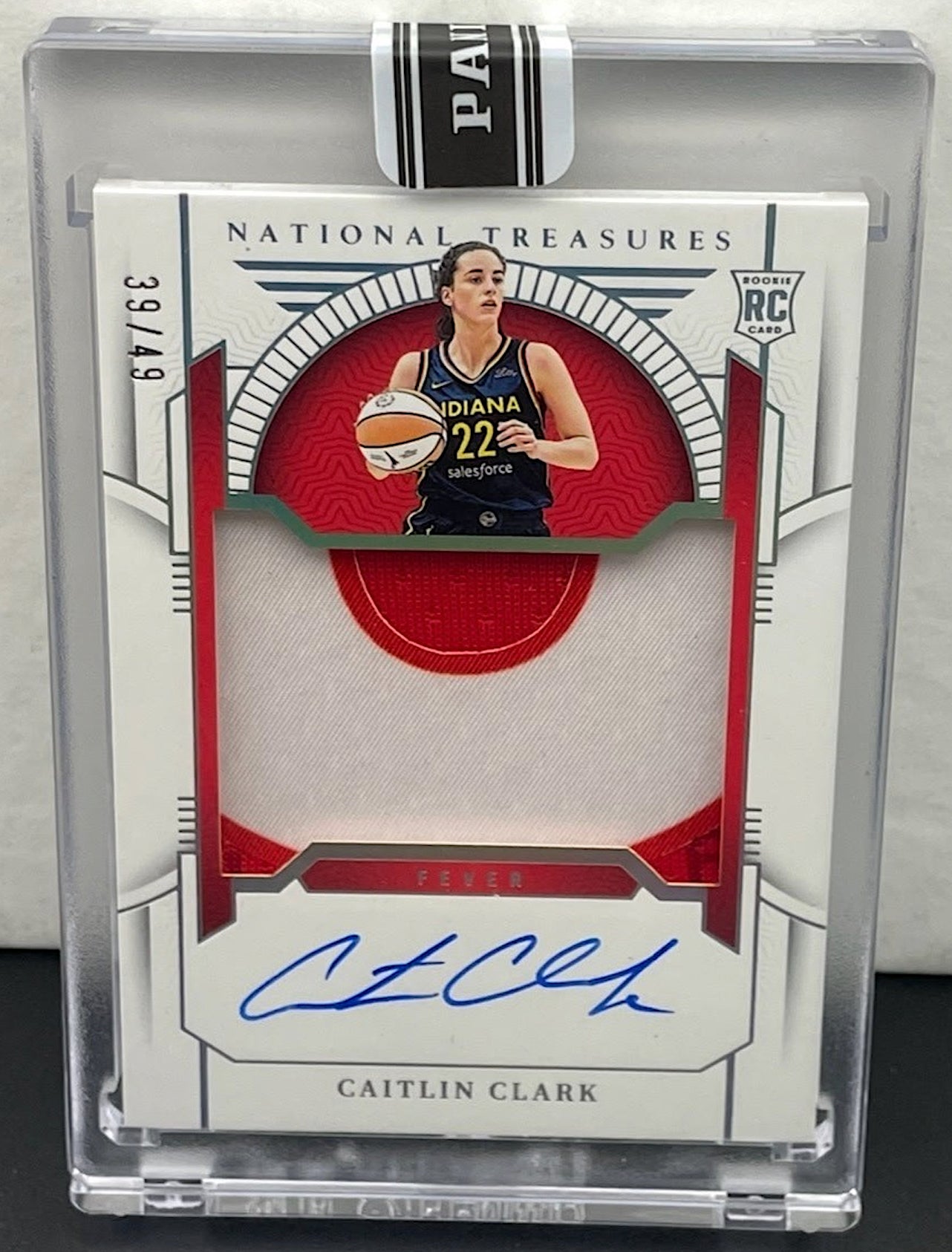 2024-25 National Treasures Caitlin Clark Rookie Royalty card. 