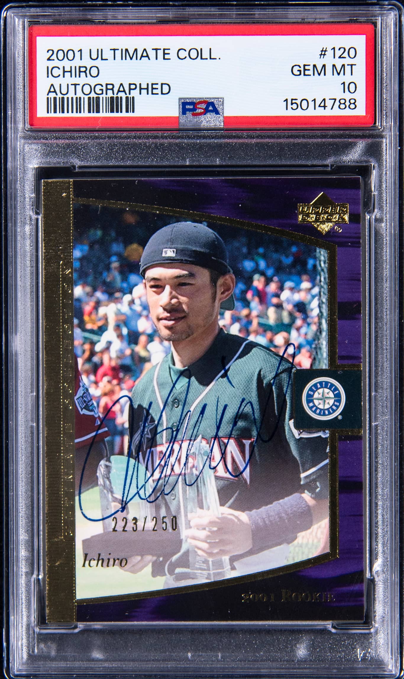2001 Upper Deck Ultimate Collection Ichiro Auto card.