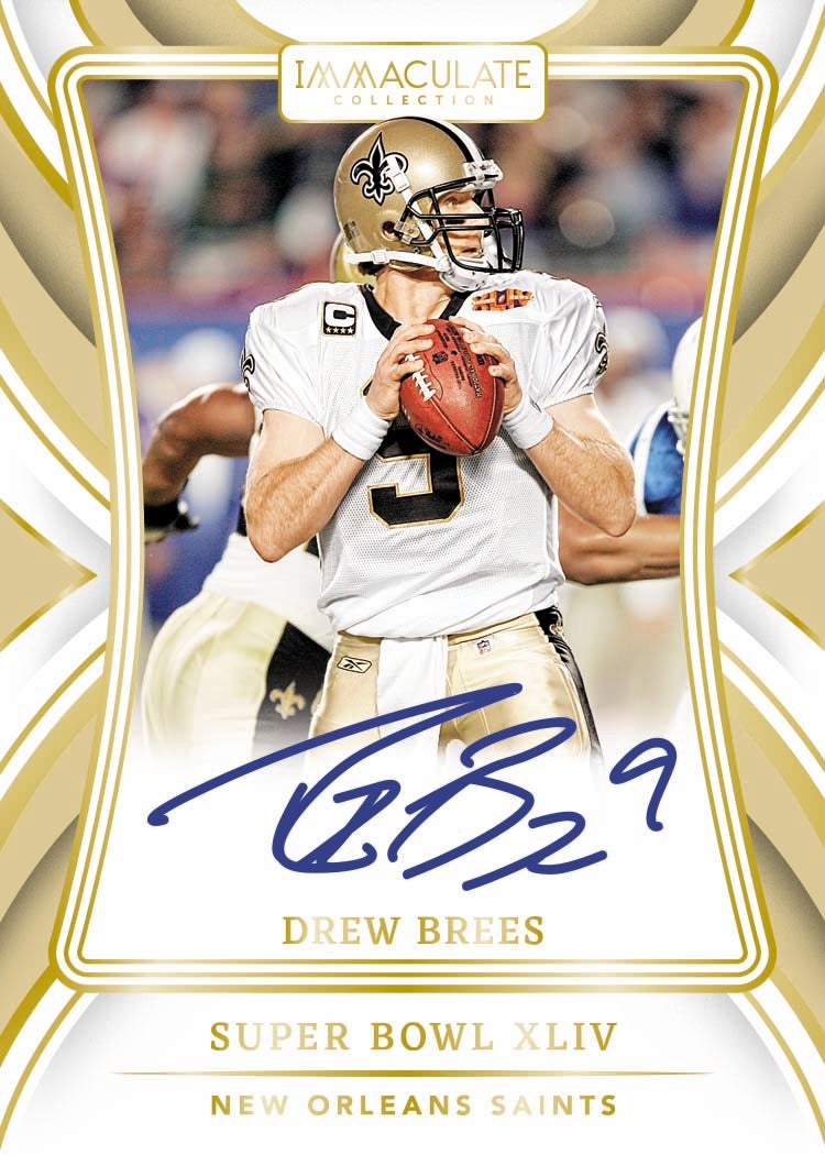 2024 Panini Immaculate Collection Drew Brees Super Bowl XLIV Auto card. 