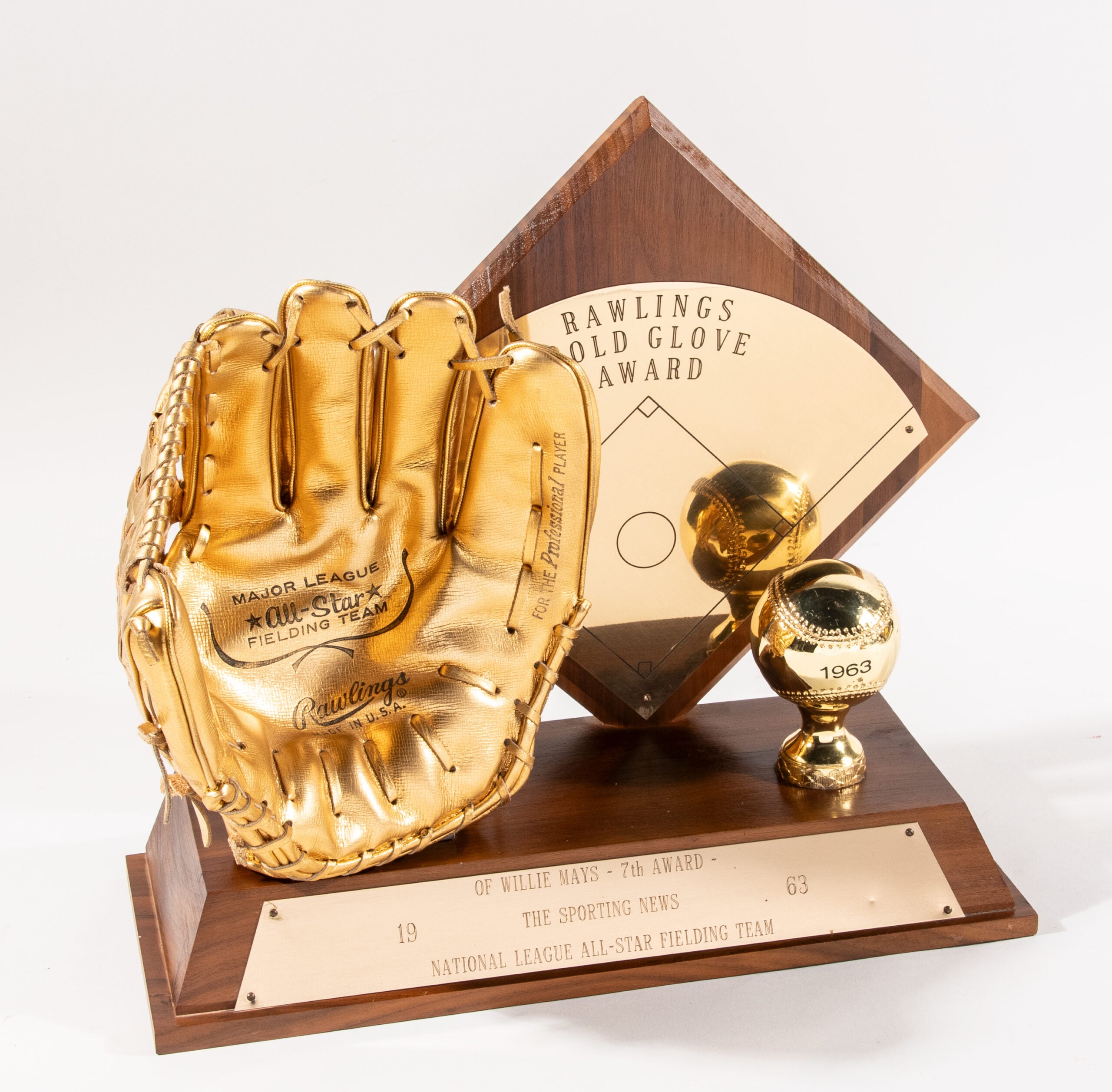 1963 Willie Mays Gold Glove Award. 