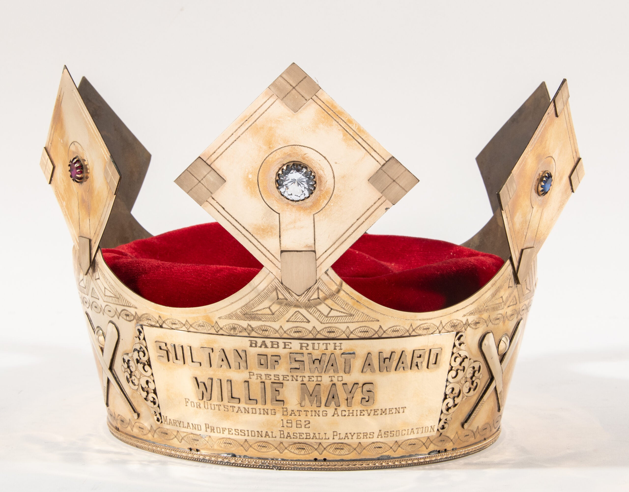1962 Willie Mays Babe Ruth Sultan of Swat Award Crown.