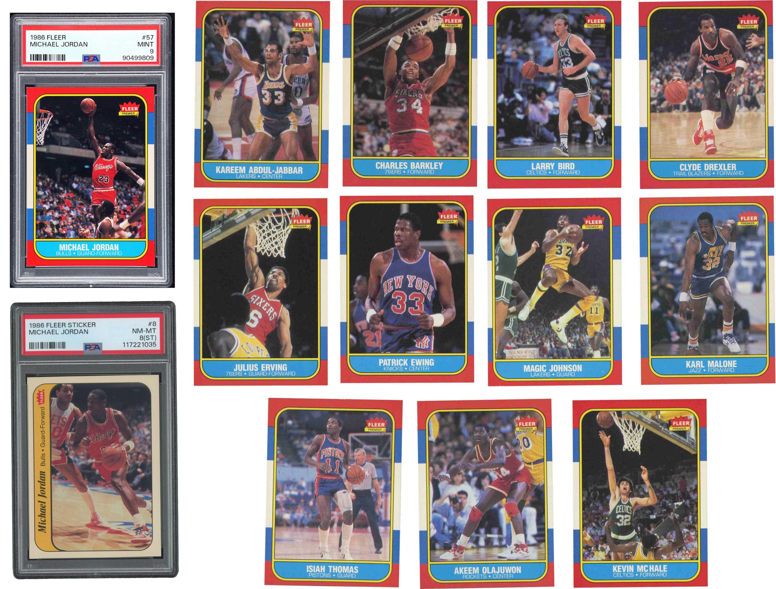1986 Fleer Basketball complete set plus stickers. 