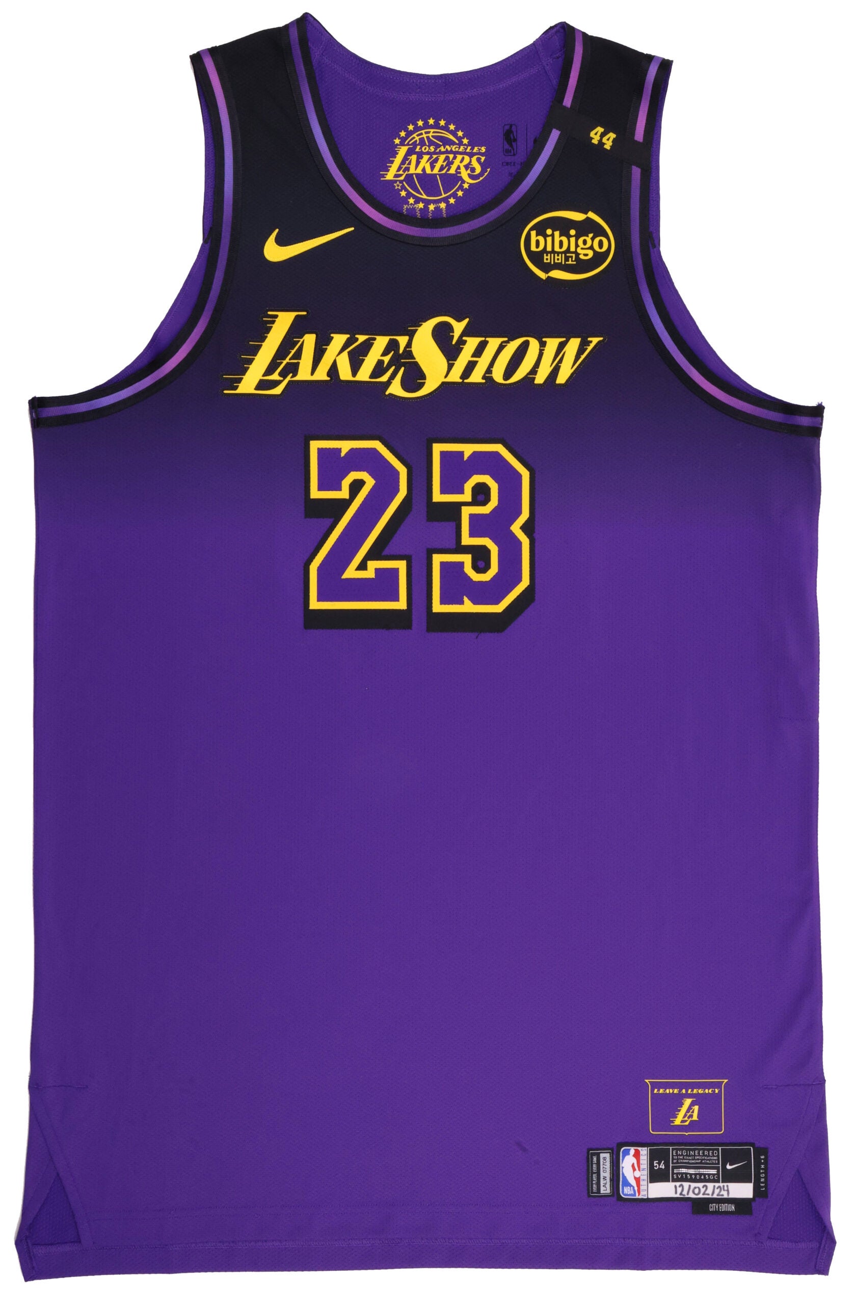 2024 LeBron James Los Angeles Lakers game-worn City Edition jersey.