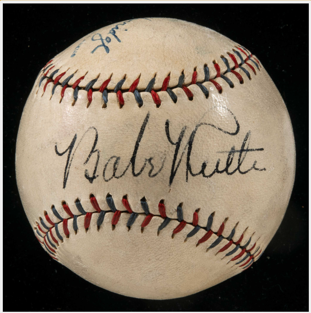 1930s Babe Ruth singel-signed baseball. 