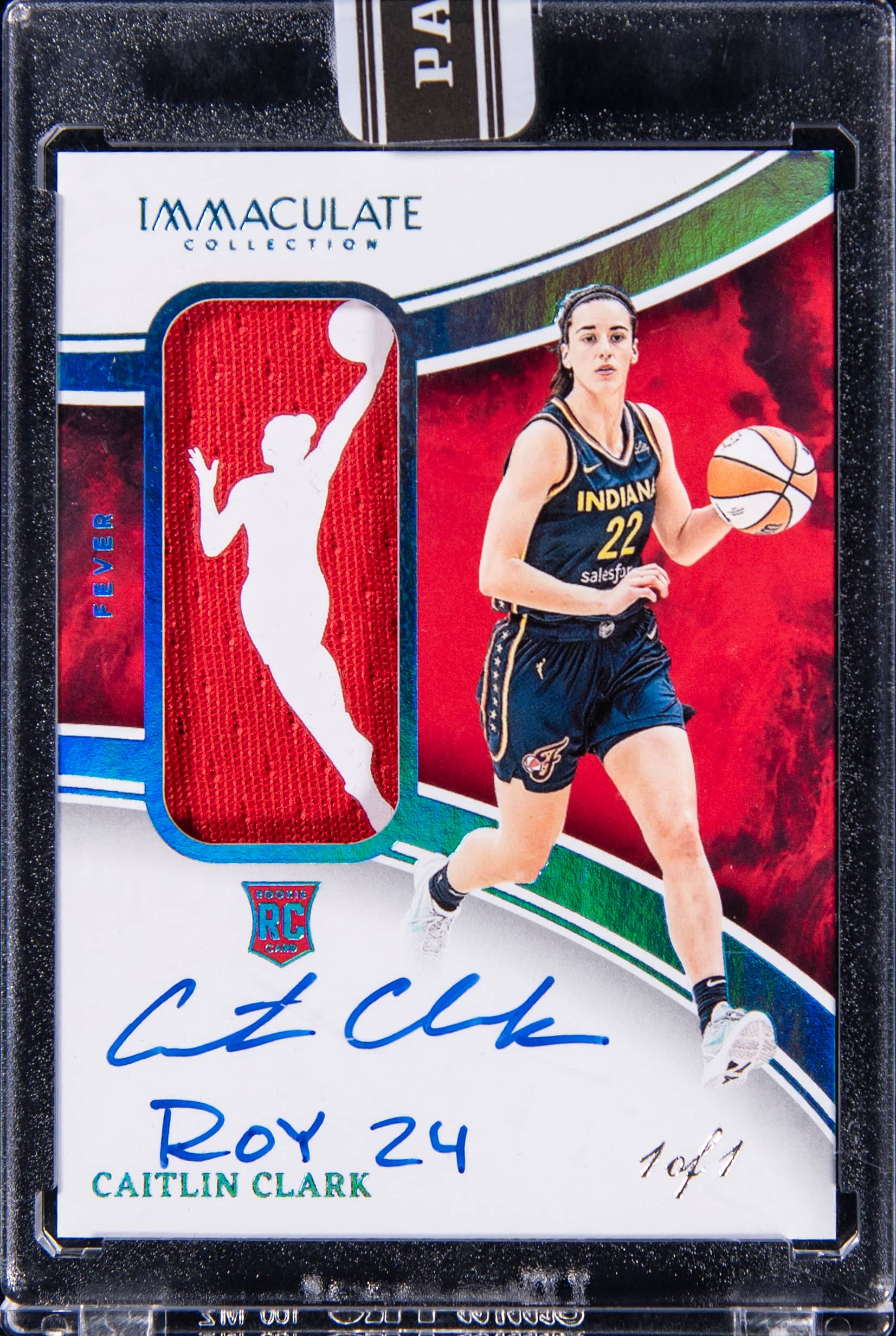 Caitlin Clark Immaculate Logowoman 1/1 signed snscribed “ROY 24” Rookie Patch Card