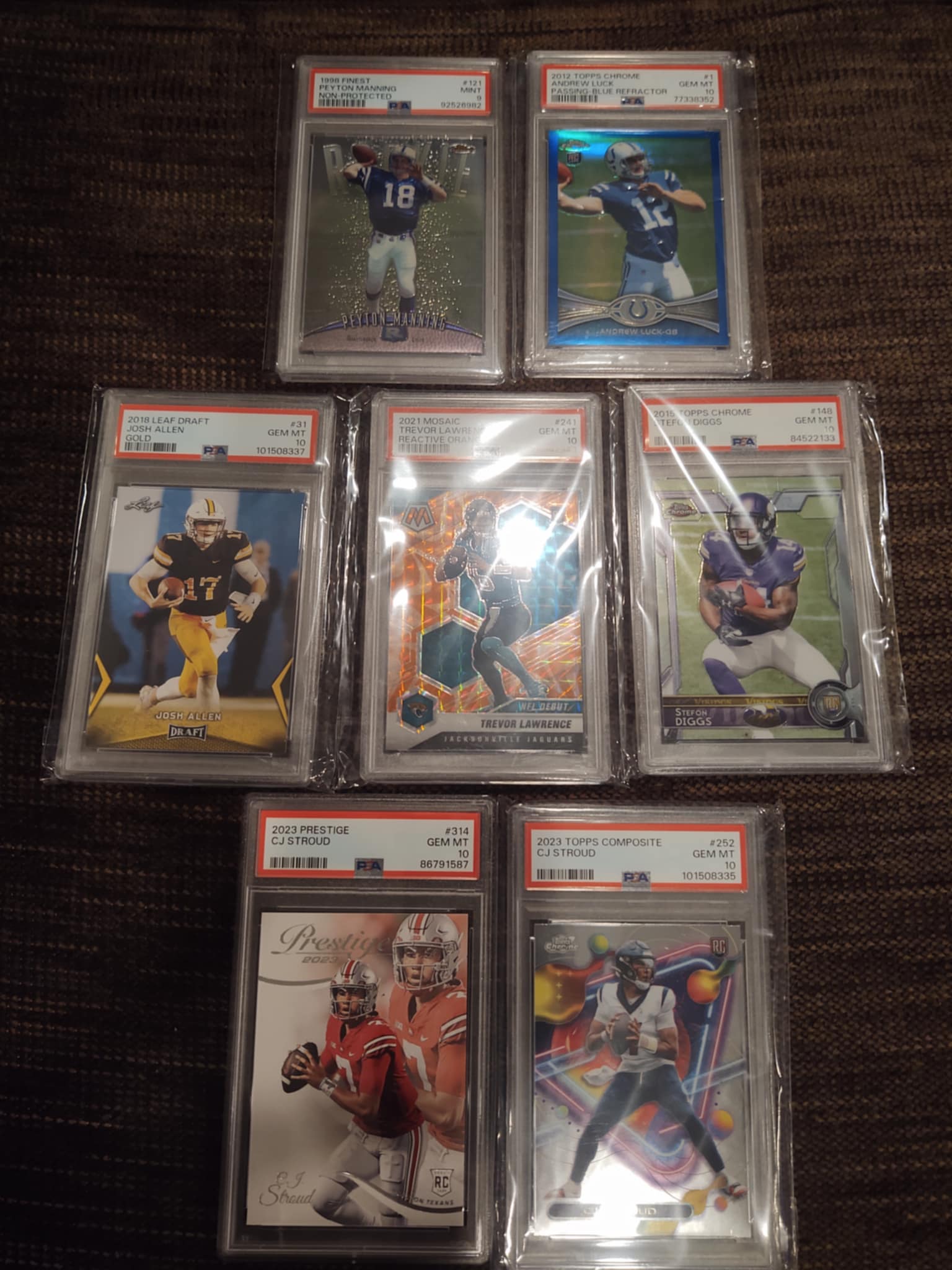 Neil Bowman's football cards he selected from fellow collector Tony Reid. 
