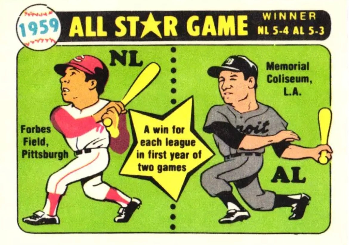 1981 Laughlin 1959 All-Star Game card. 