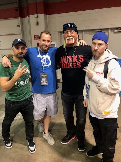 Koonce hangs out with Hulk Hogan and noted hobbyists Gary Vee (left) and Josh Luber (right) at the 2019 National.
