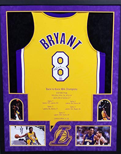 Autographed Kobe Bryant jersey and photos at Brett Lemieux's Mister Mancave store. 