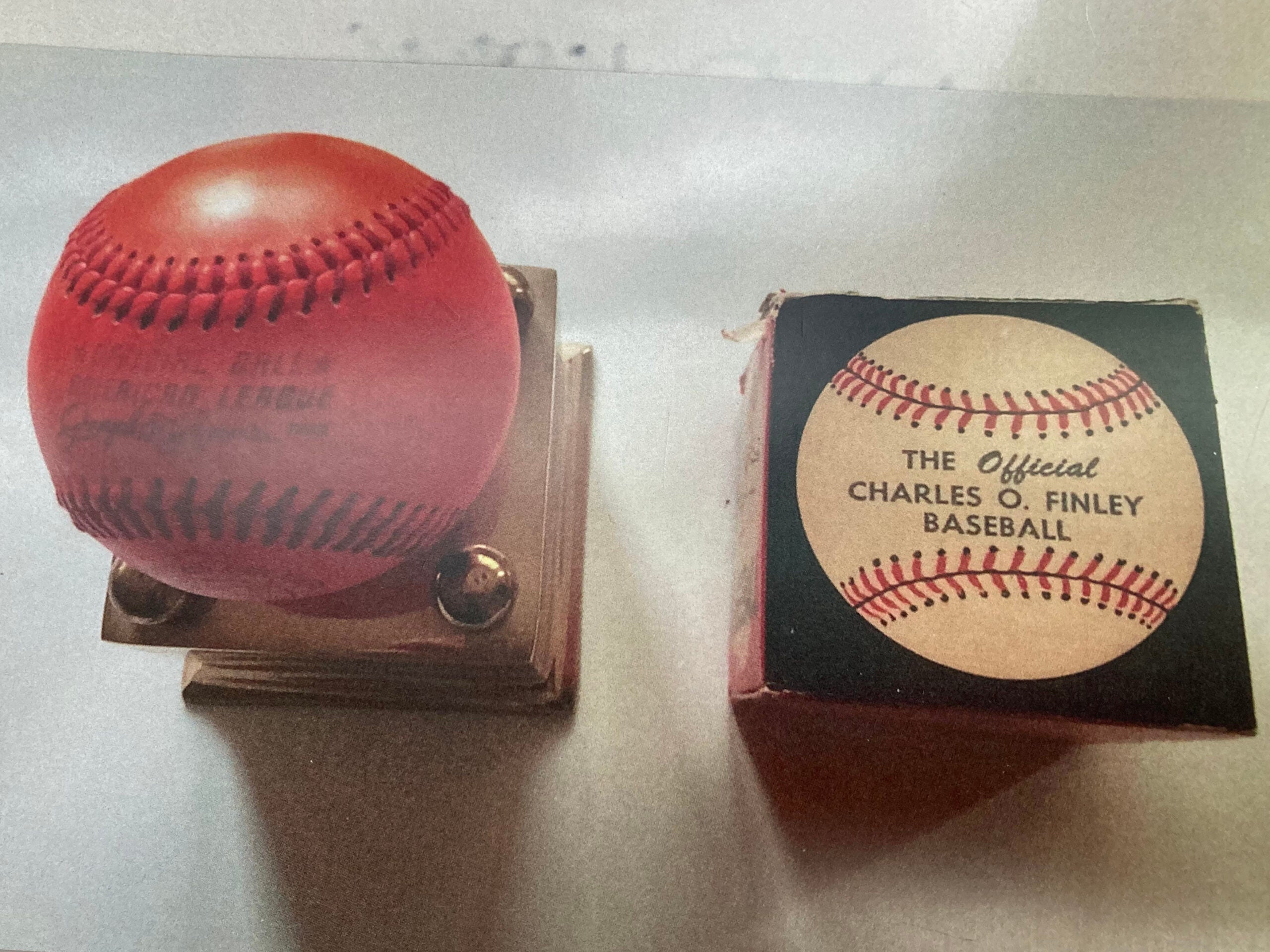 Charlie O. Finley's orange baseball. 