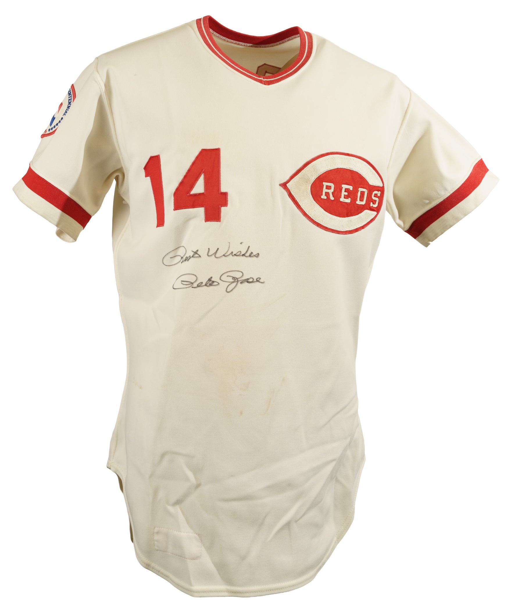 1976 Pete Rose signed jersey. 