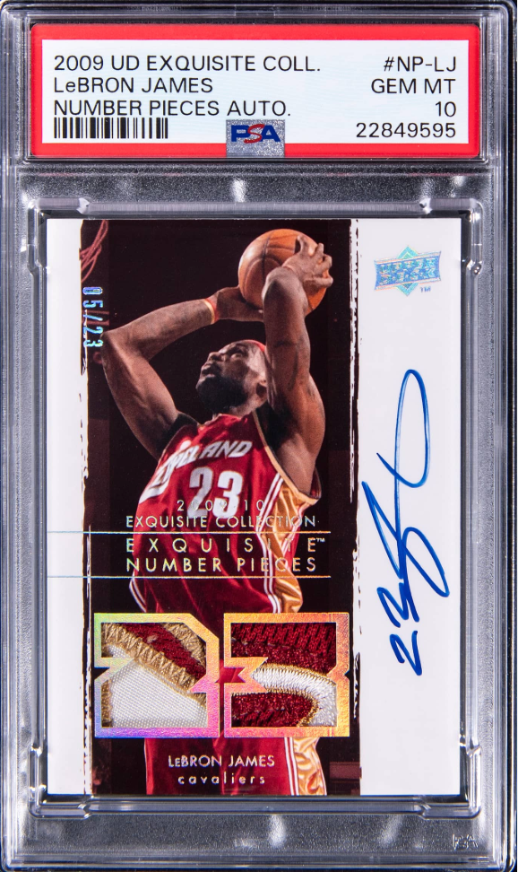 2009 Upper Deck Exquisite Collection LeBron James Number Pieces Auto card. 