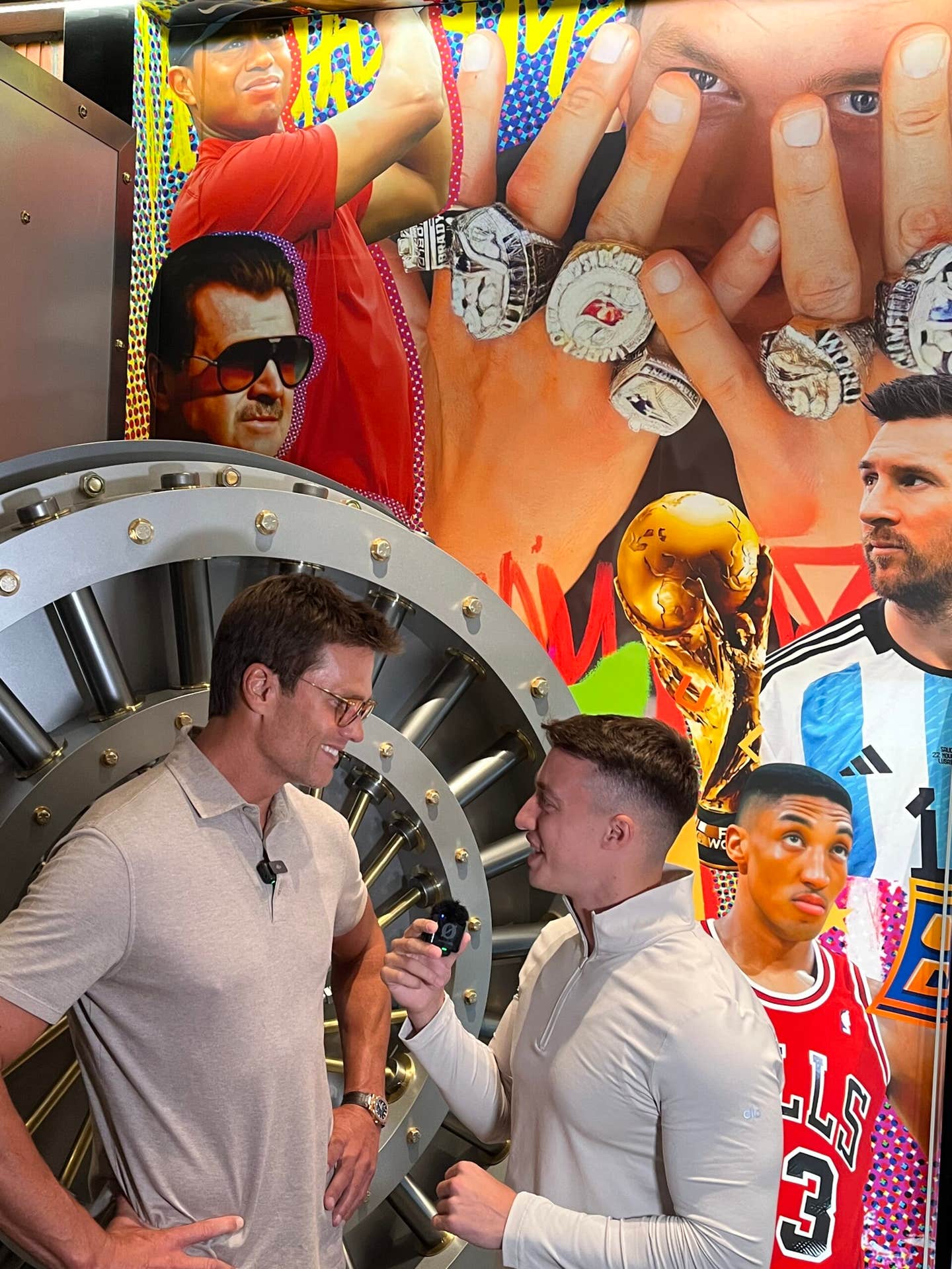 Tom Brady at his new CardVault By Tom Brady shop in Chicago.