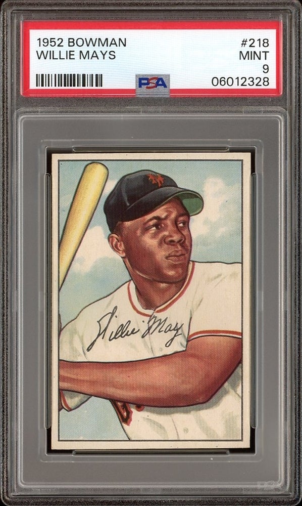 1952 Bowman Willie Mays card. 