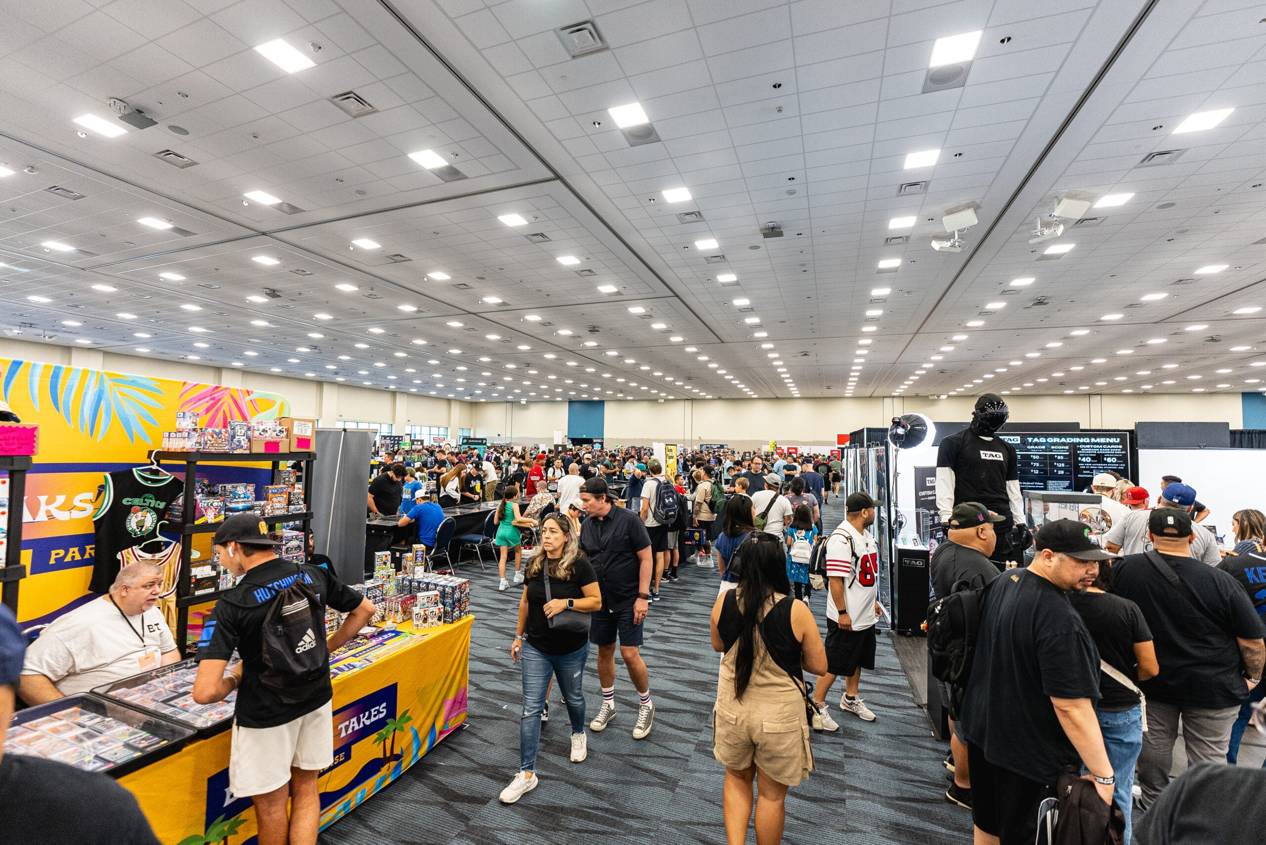 The show room floor at the West Coast Card Show in Anaheim, Calif. 
