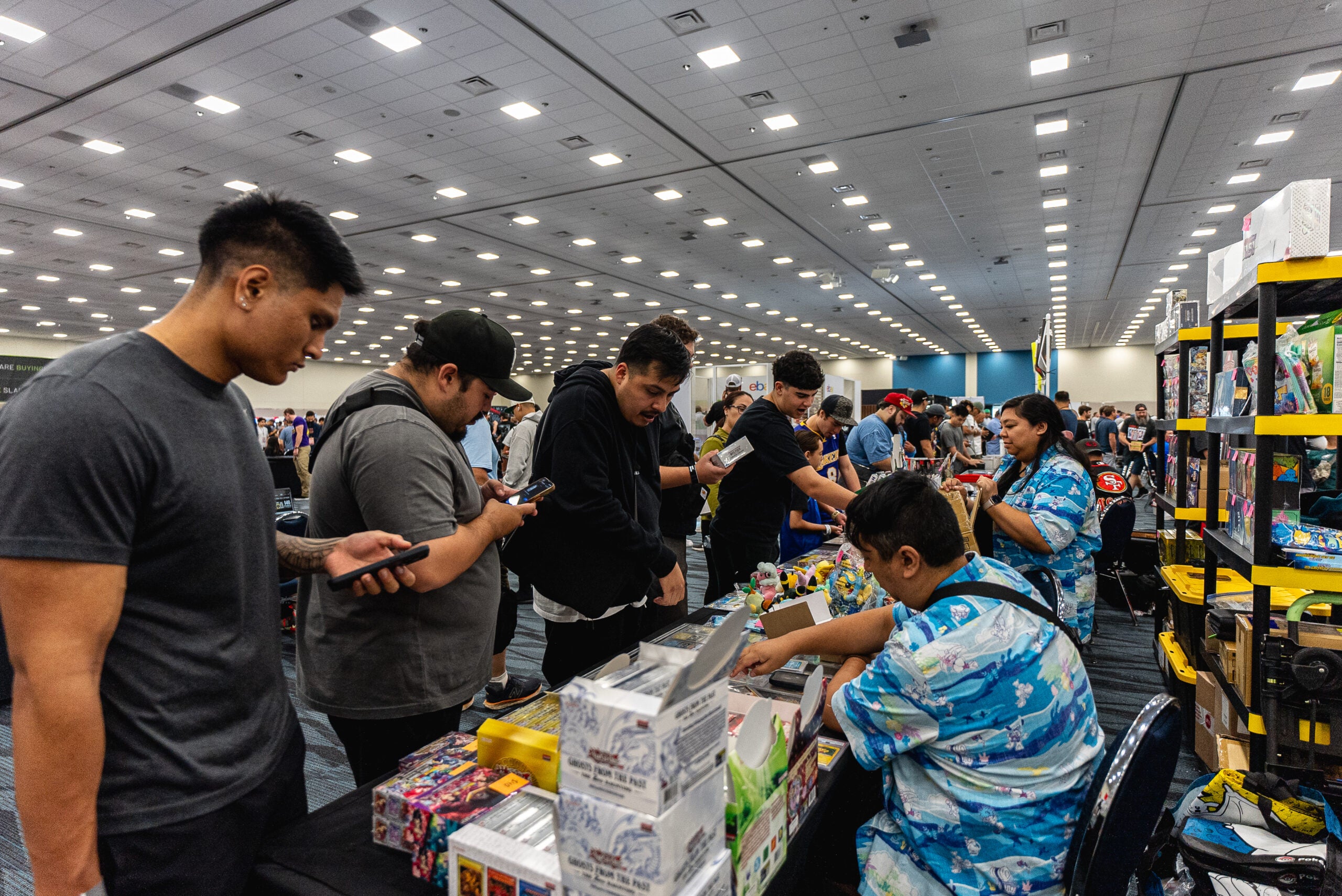 Collectors shop for cards at the The West Coast Card Show in Anaheim, Calif. 