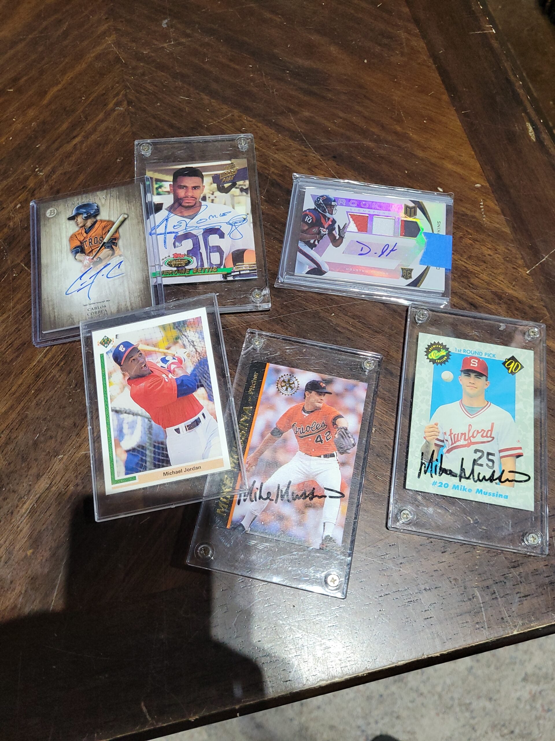 Some of Hunter's favorite autographed cards. 