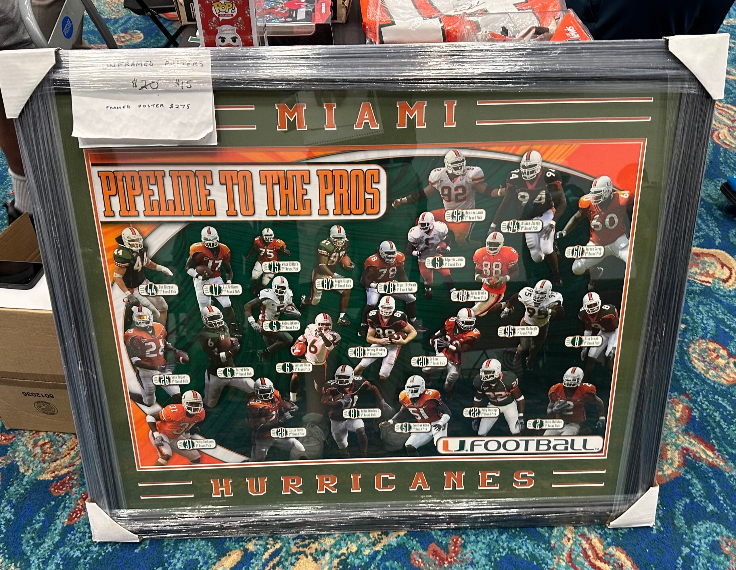 Miami Hurricanes-signed poster. 