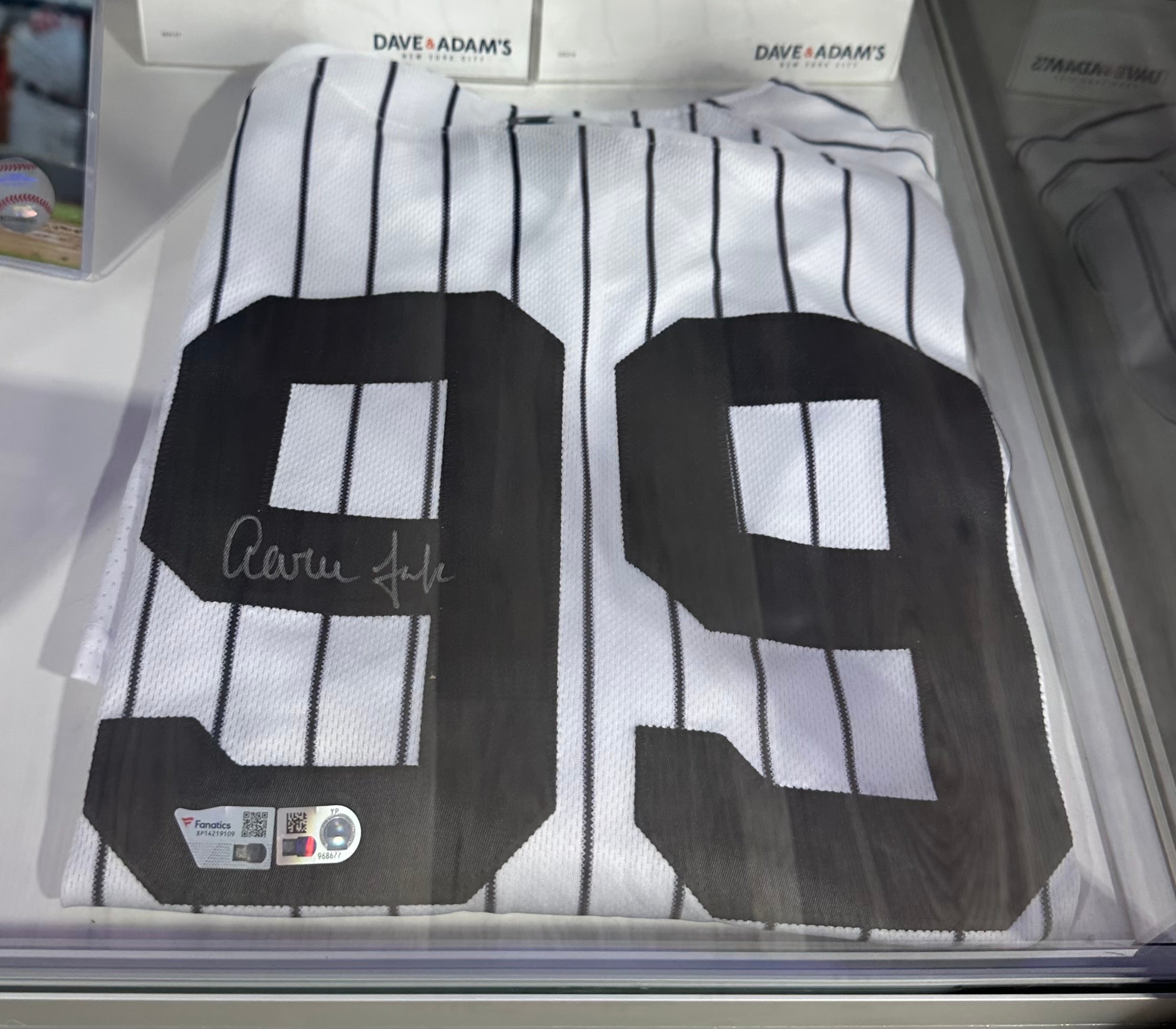 Signed Aaron Judge jersey at Dave & Adam's in New York City. 
