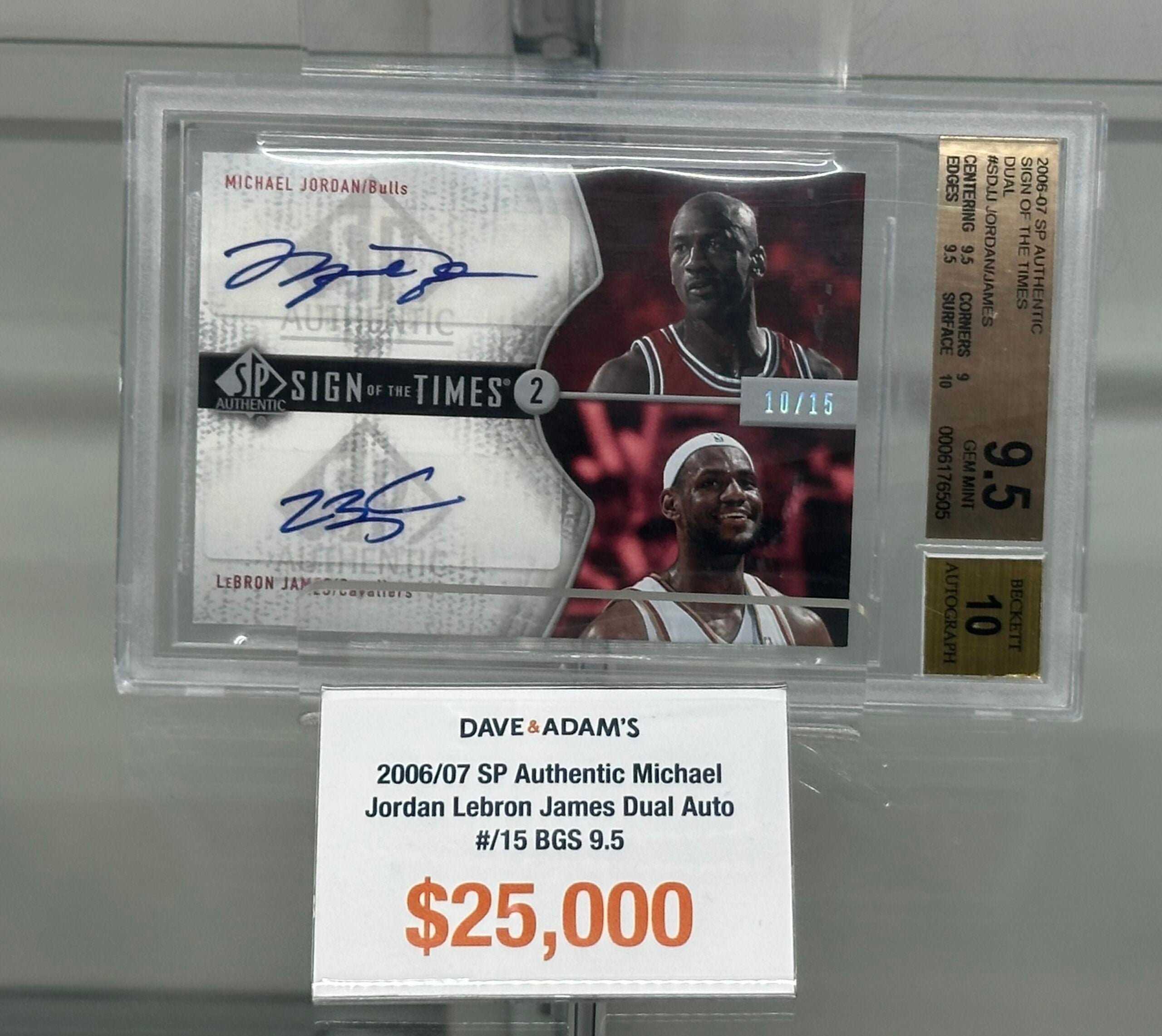 2006-07 SP Authentic Michael Jordan/LeBron James Dual Auto card. 