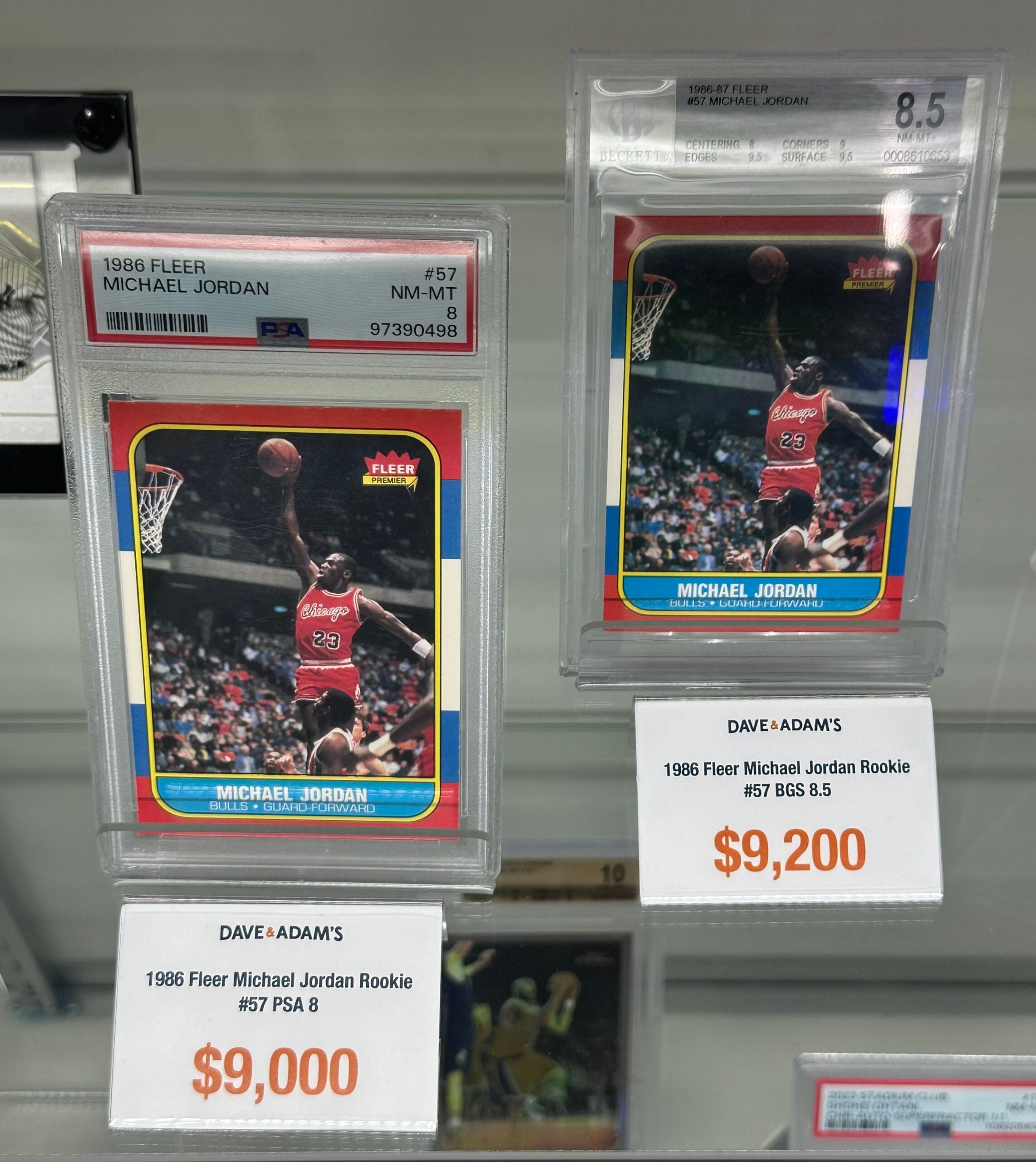 Michael Jordan cards at Dave & Adam's in New York City. 