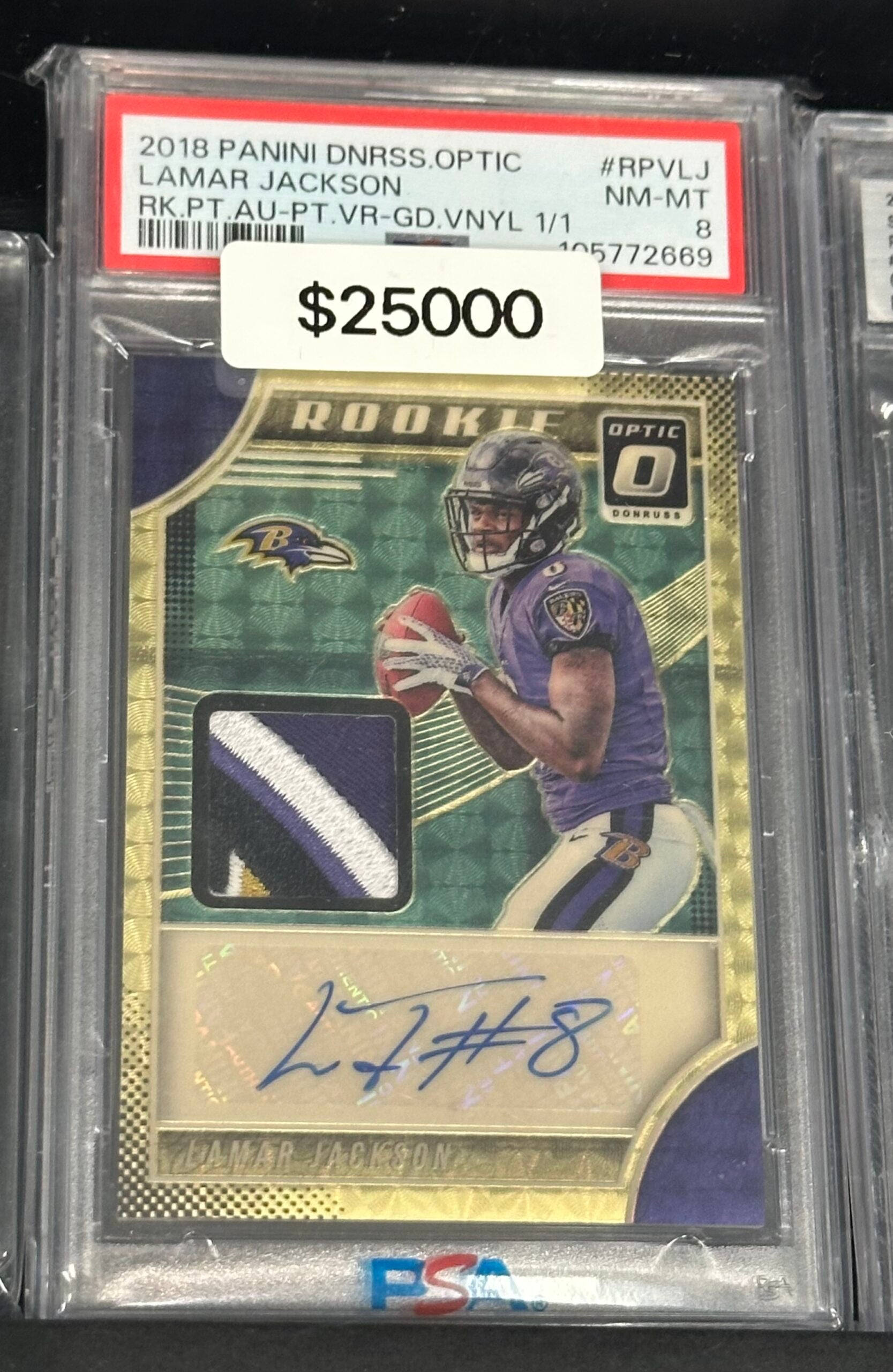2018 Panini Donruss Optic Lamar Jackson card. 
