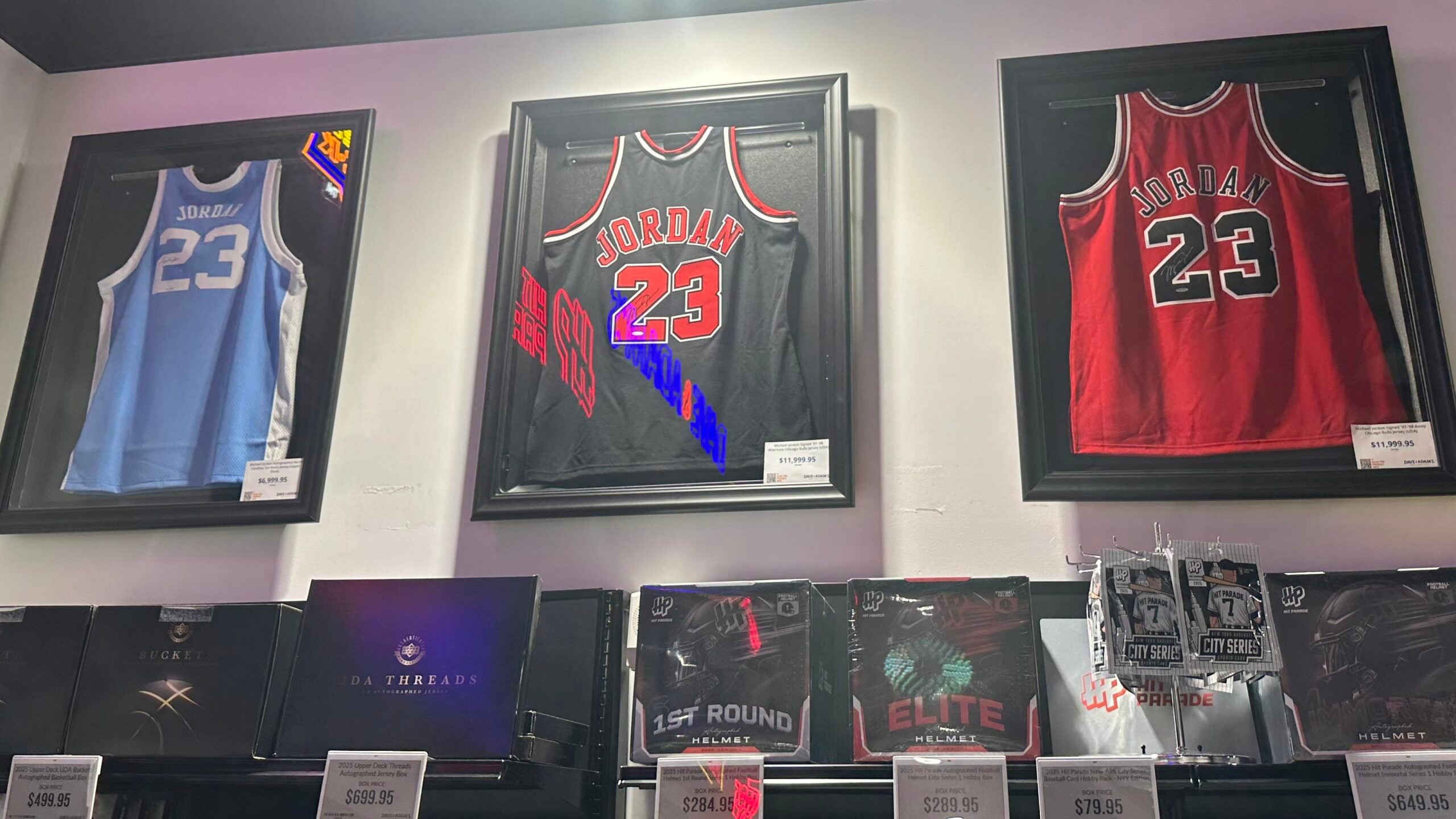 Michael Jordan jerseys at Dave & Adam's in New York City. 