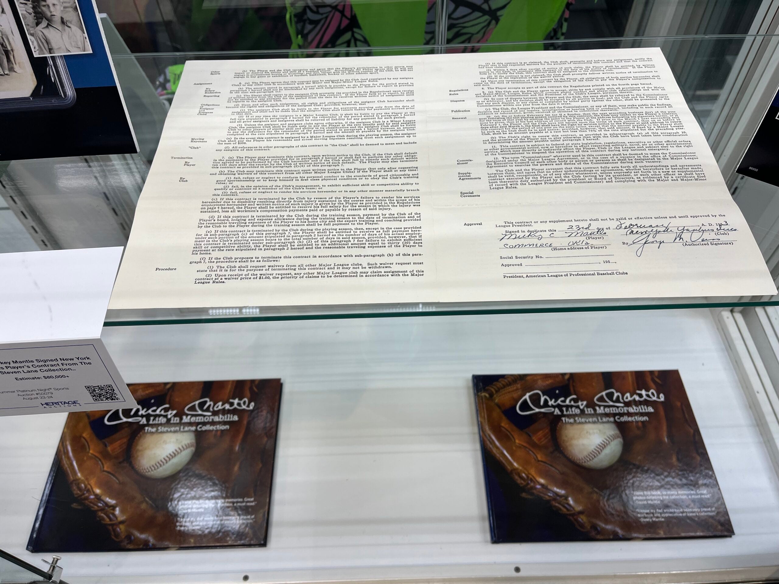 Mickey Mantle’s 1953 personal contract from the Yankees.