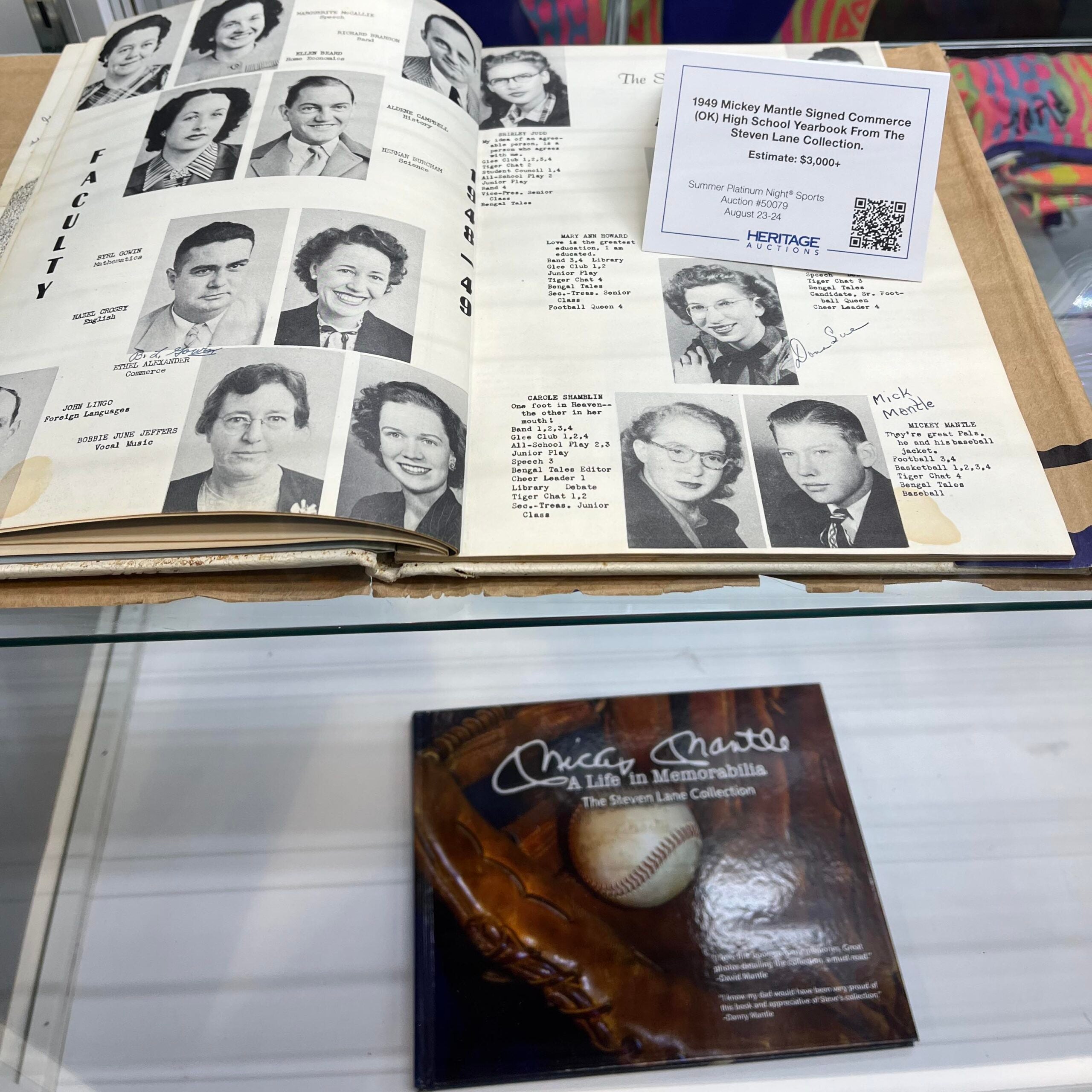 Mickey Mantle’s 1949 high school yearbook.