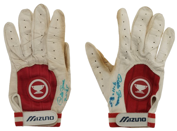 Pete Rose signed batting gloves from record hit No. 4,192. 