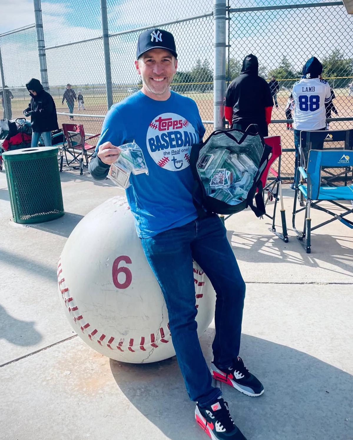 Longtime collector Brian Pirrip travels the country handing out packs of cards at ball parks and other popular destinations. 