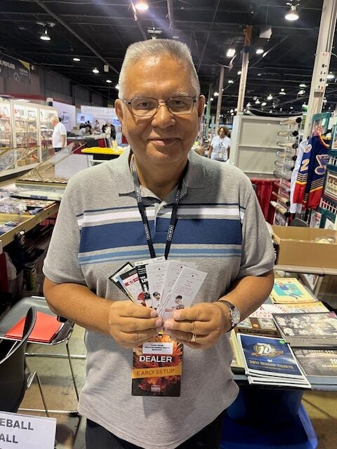 Ticket dealer Rodney Novak of Milestone Baseball Tickets of Wisconsin at The National 